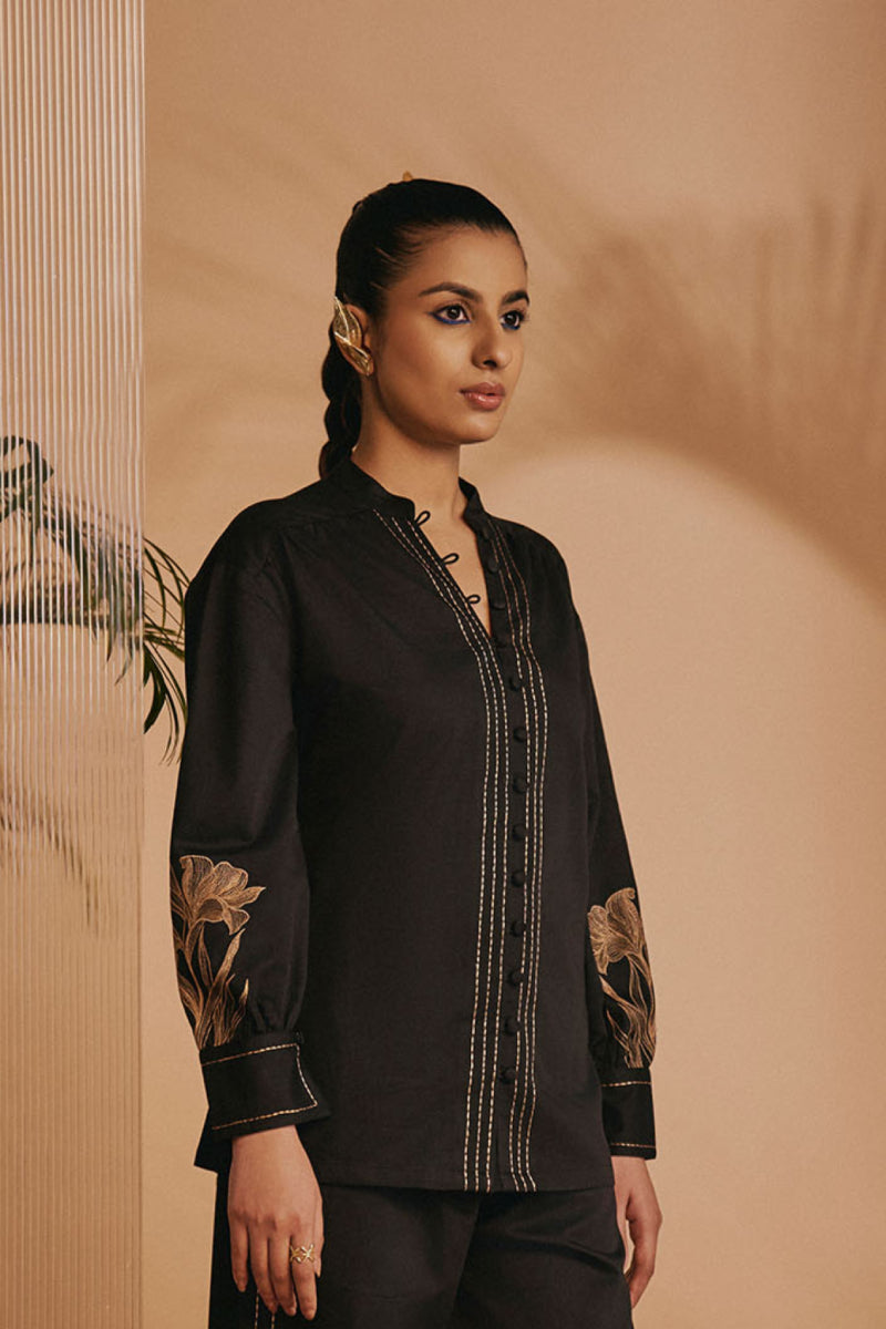 Origani Black Lilly Shirt