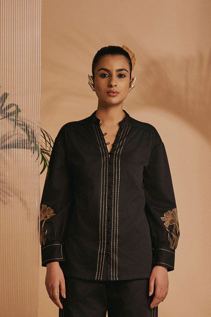 Origani Black Lilly Shirt