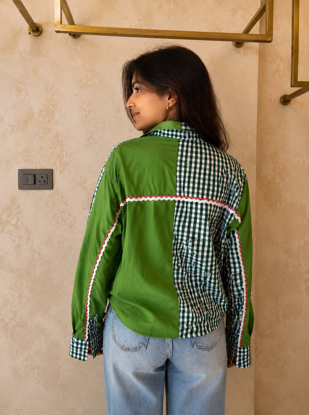 Colorblock Gingham Shirt