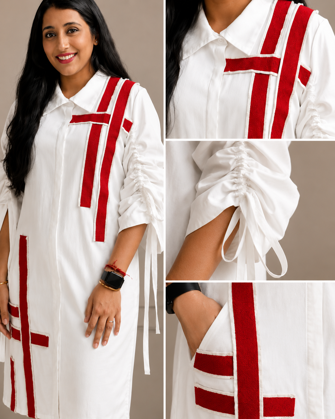 Architectural Tape Shirt Dress