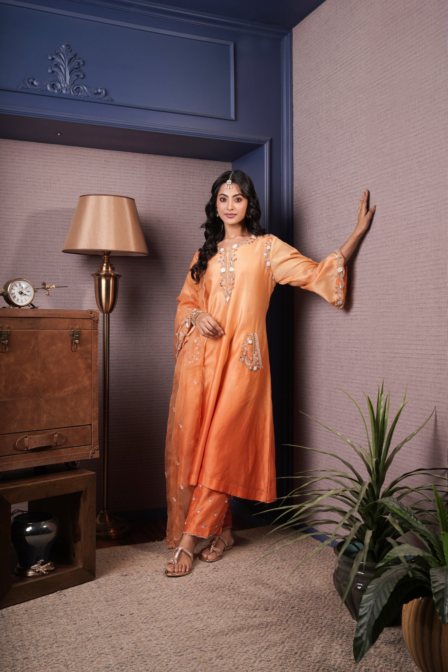 A Line Kurta With Pants