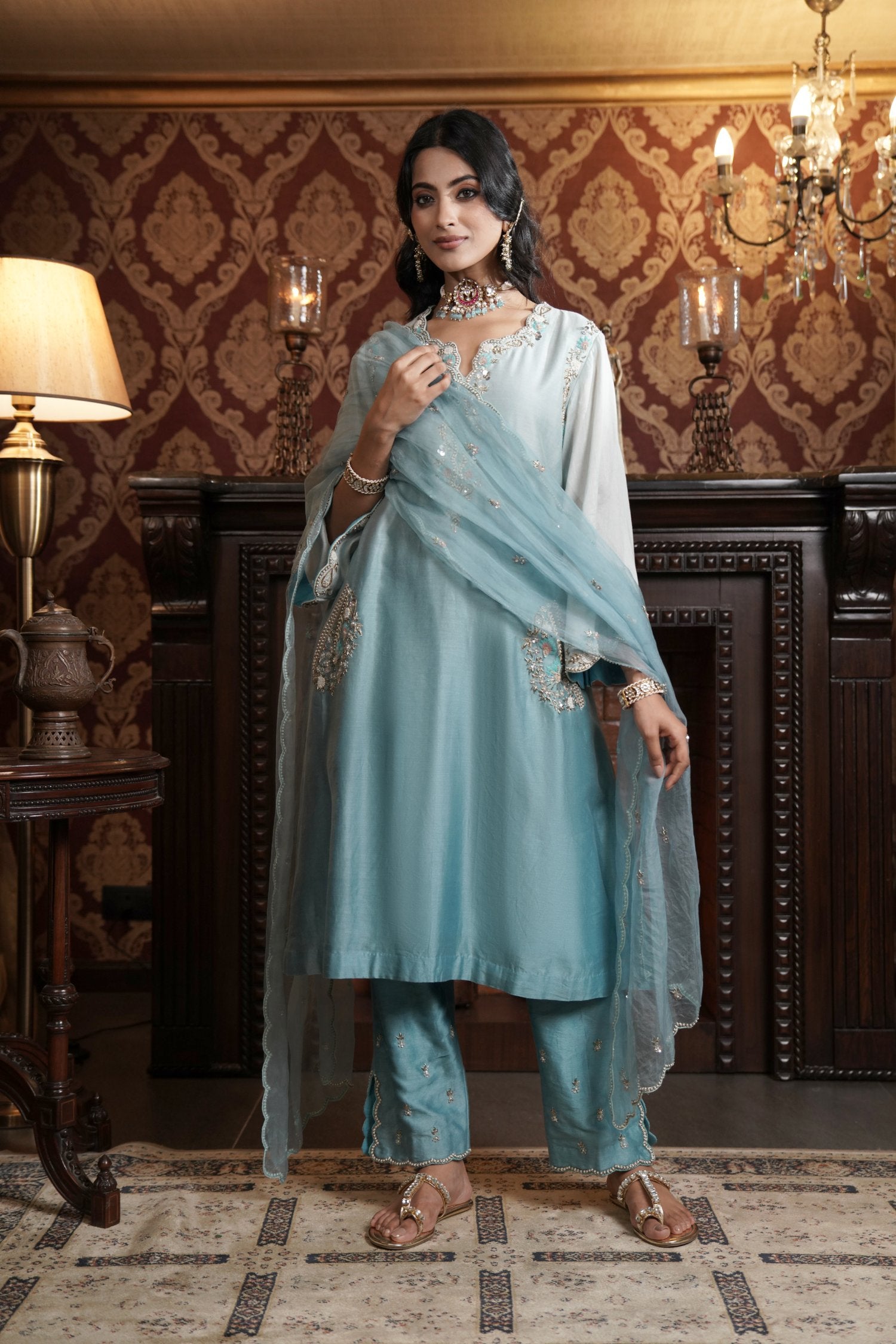 A Line Kurta With Pants