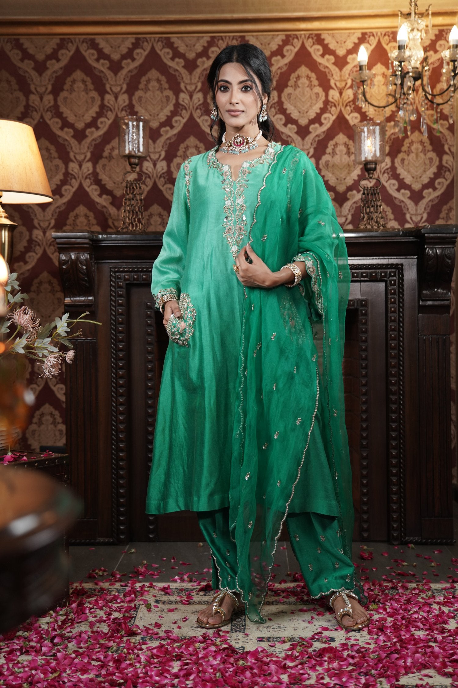 A Line Kurta With Pants