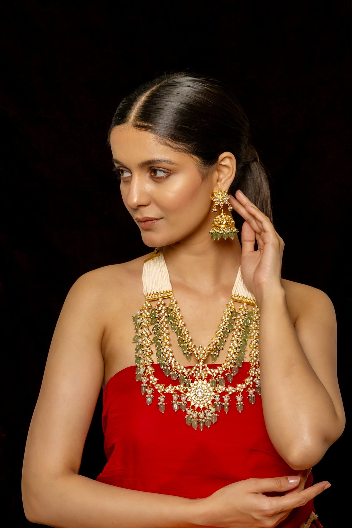 Necklace with Earrings and Tika