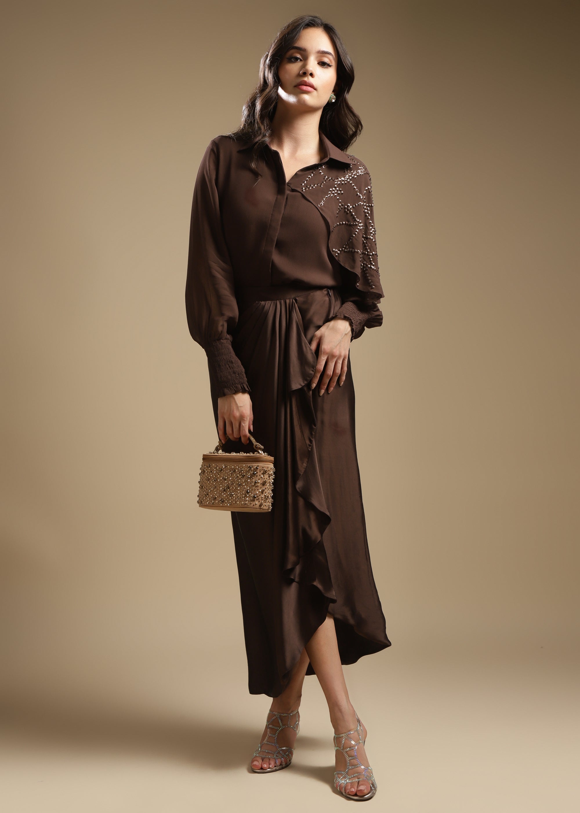 Draped Shirt & Skirt