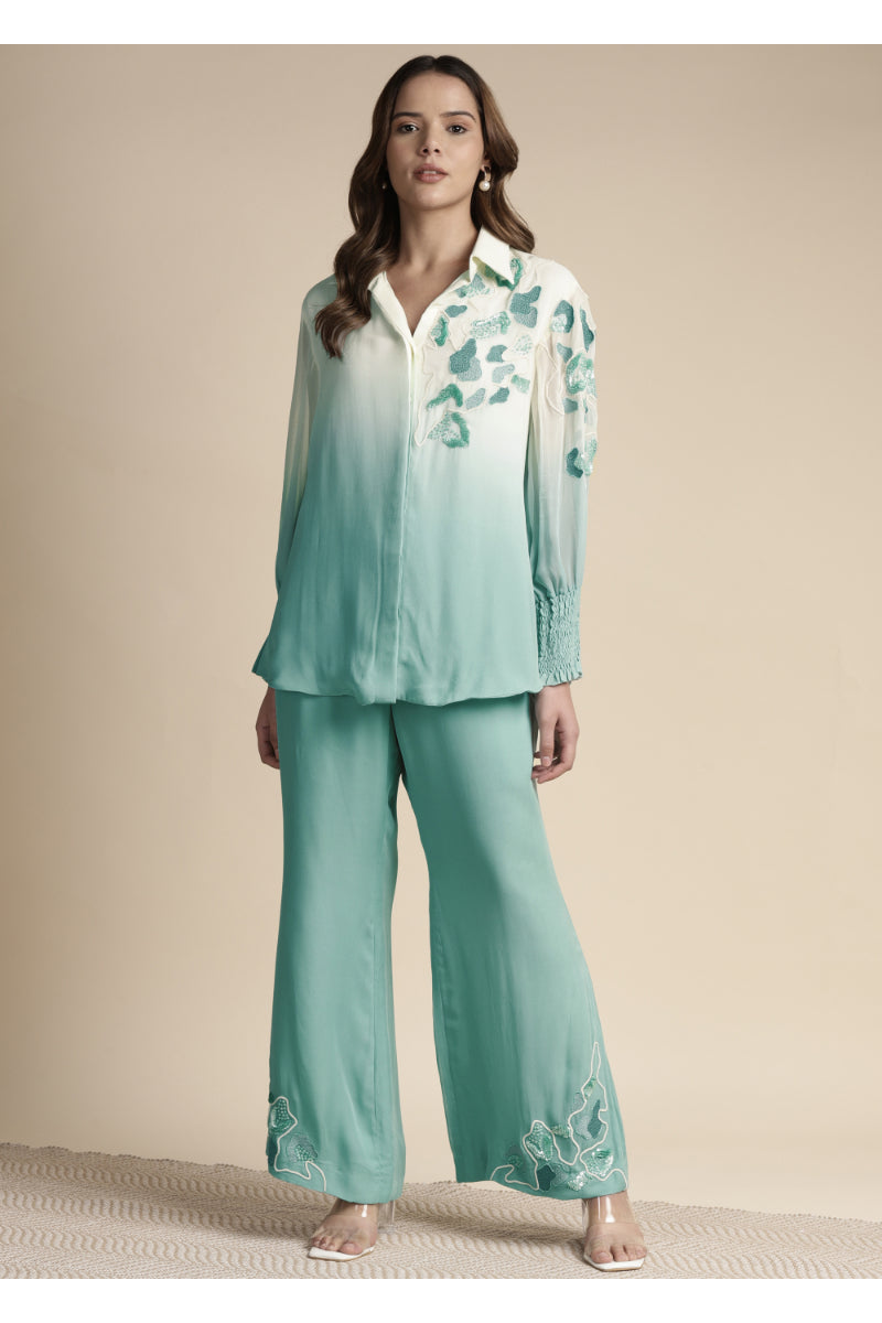 Shoulder Embroidered Co-Ord Set