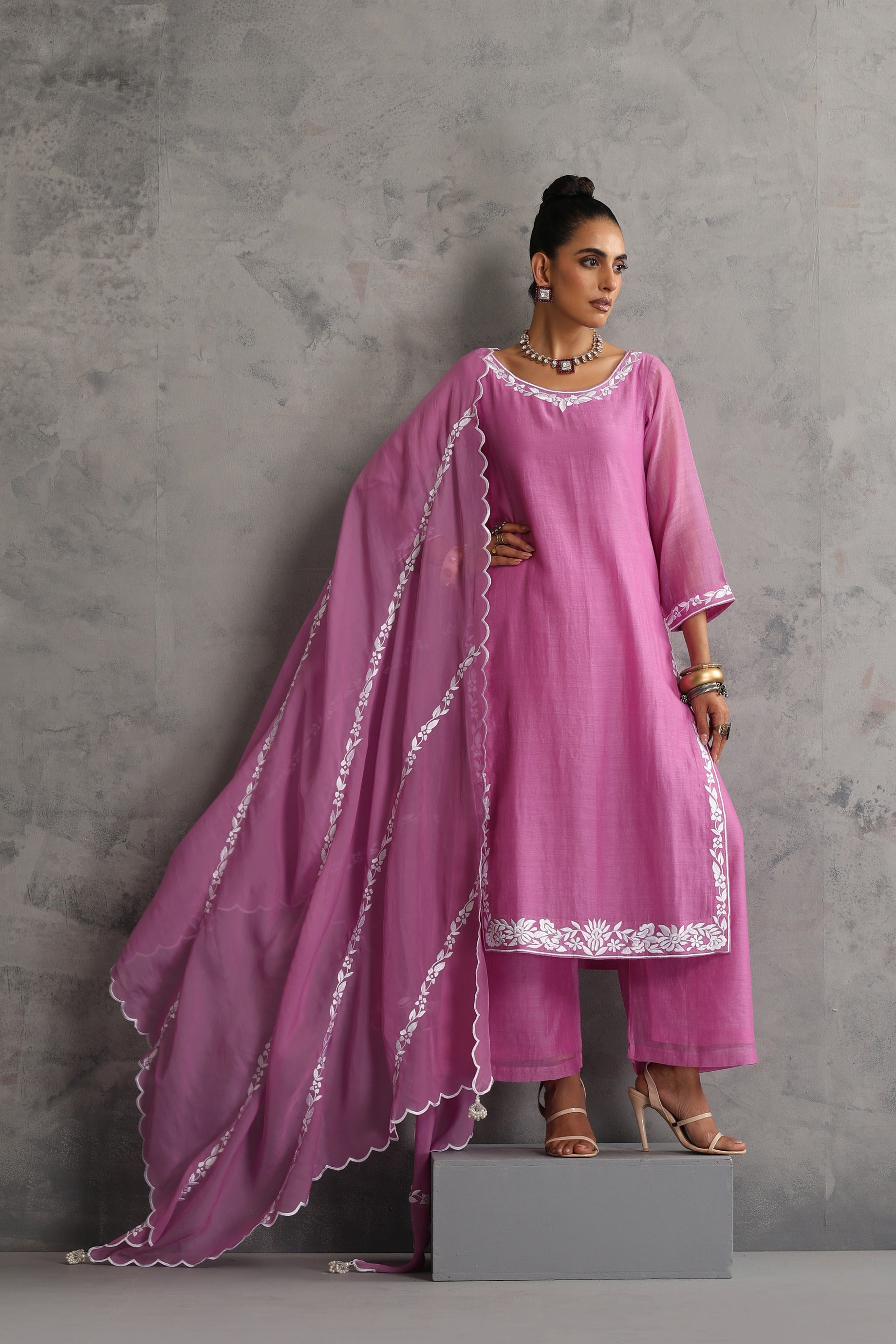 Falsa Embroidered Kurta Set with Dupatta