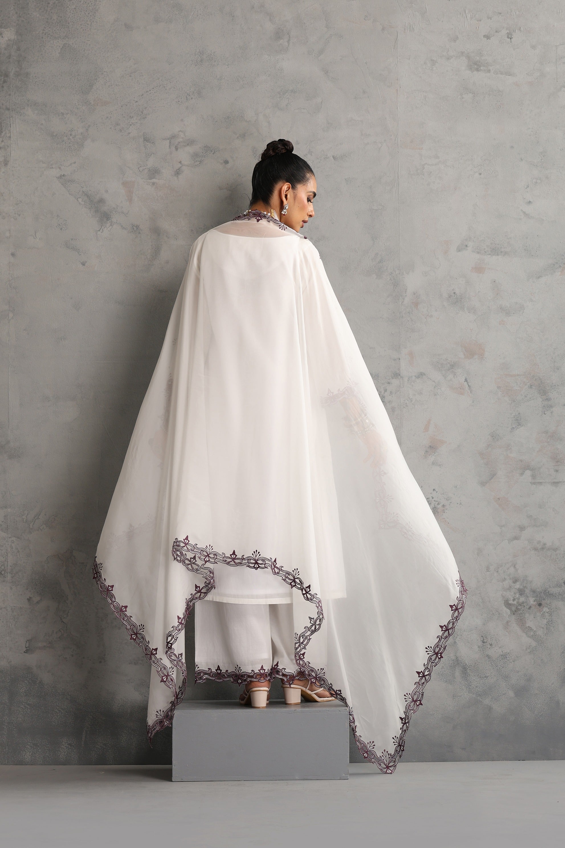 White Embroidered Kurta Set with Dupatta