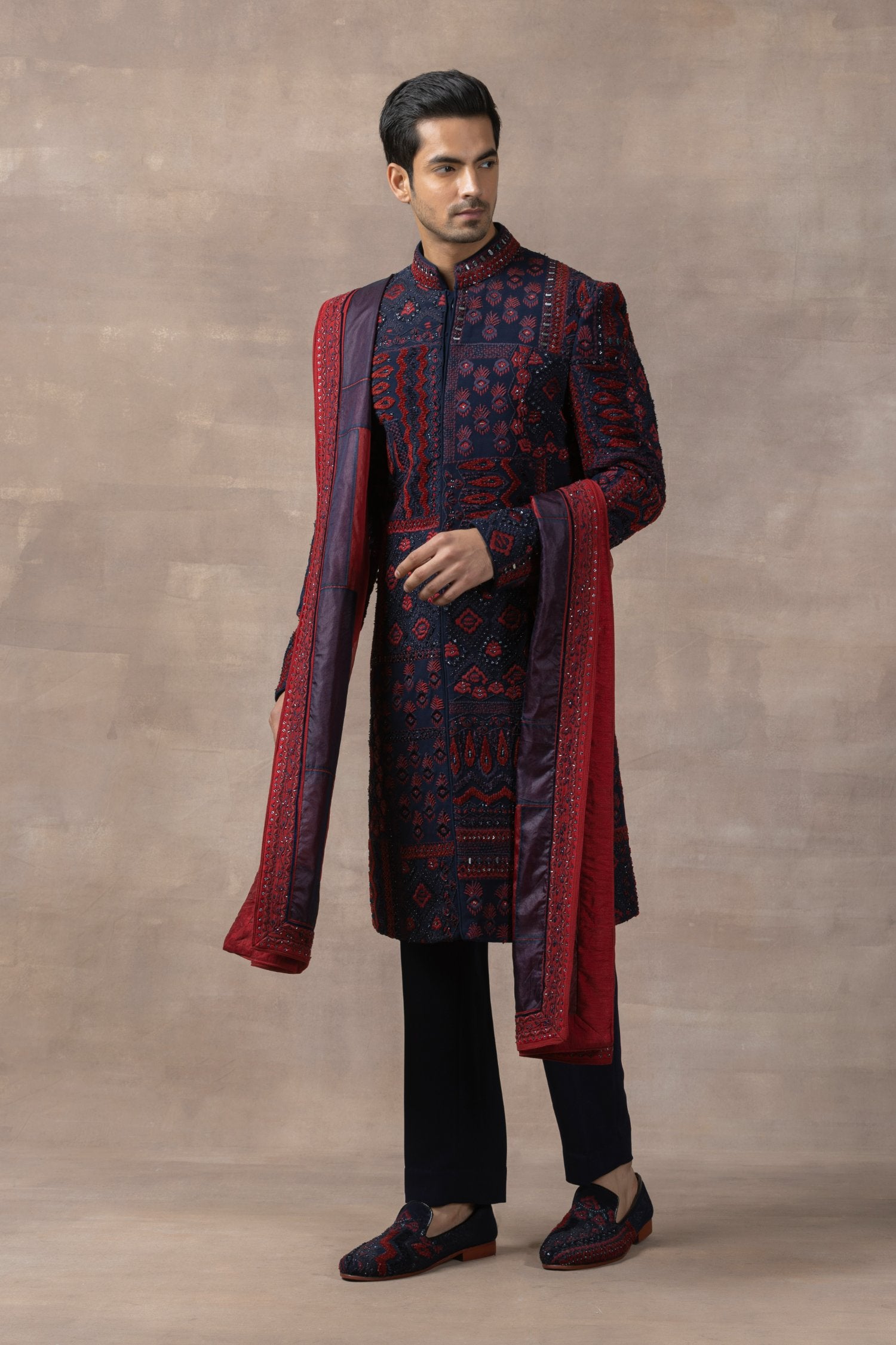 Navy Thread Work Sherwani