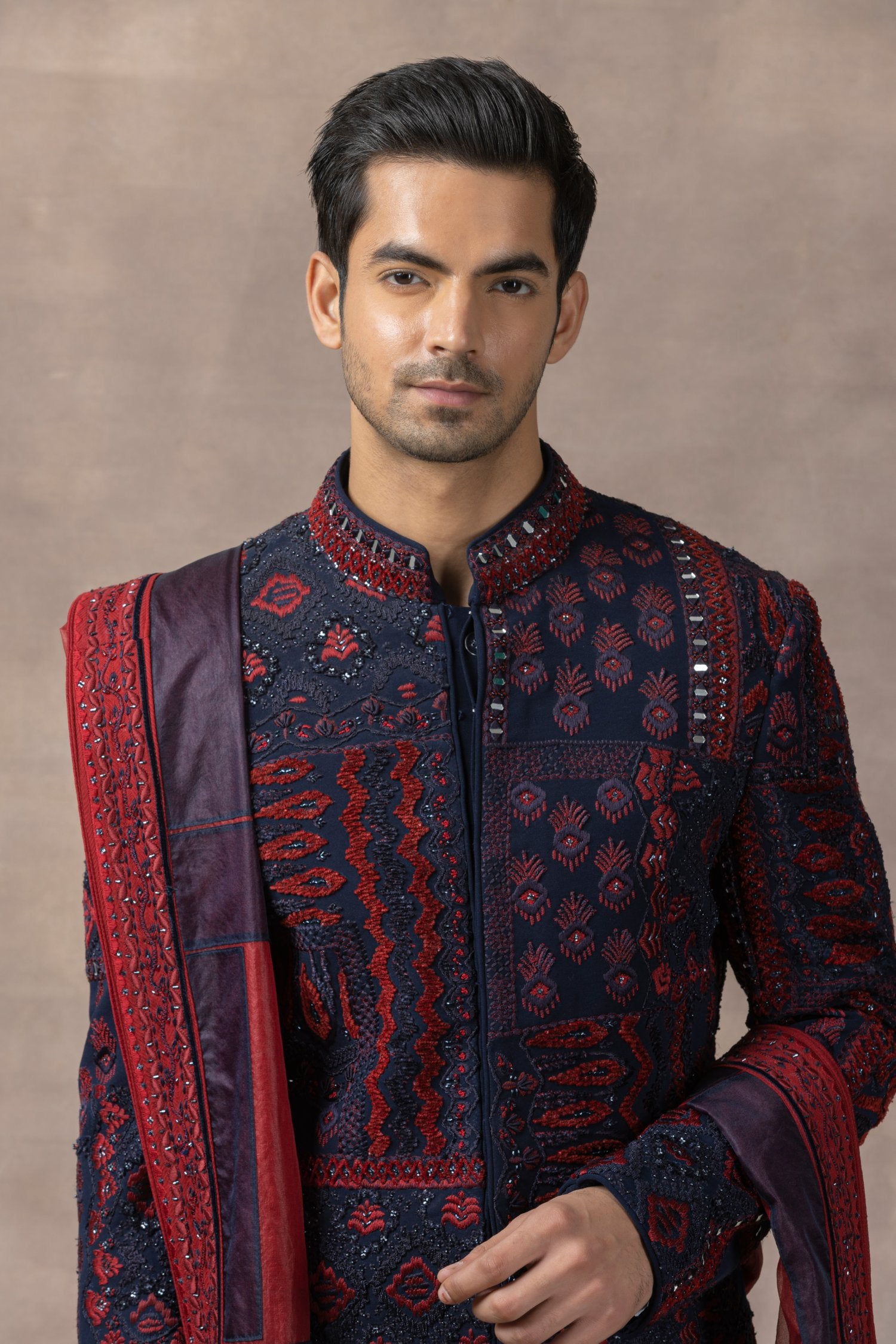 Navy Thread Work Sherwani