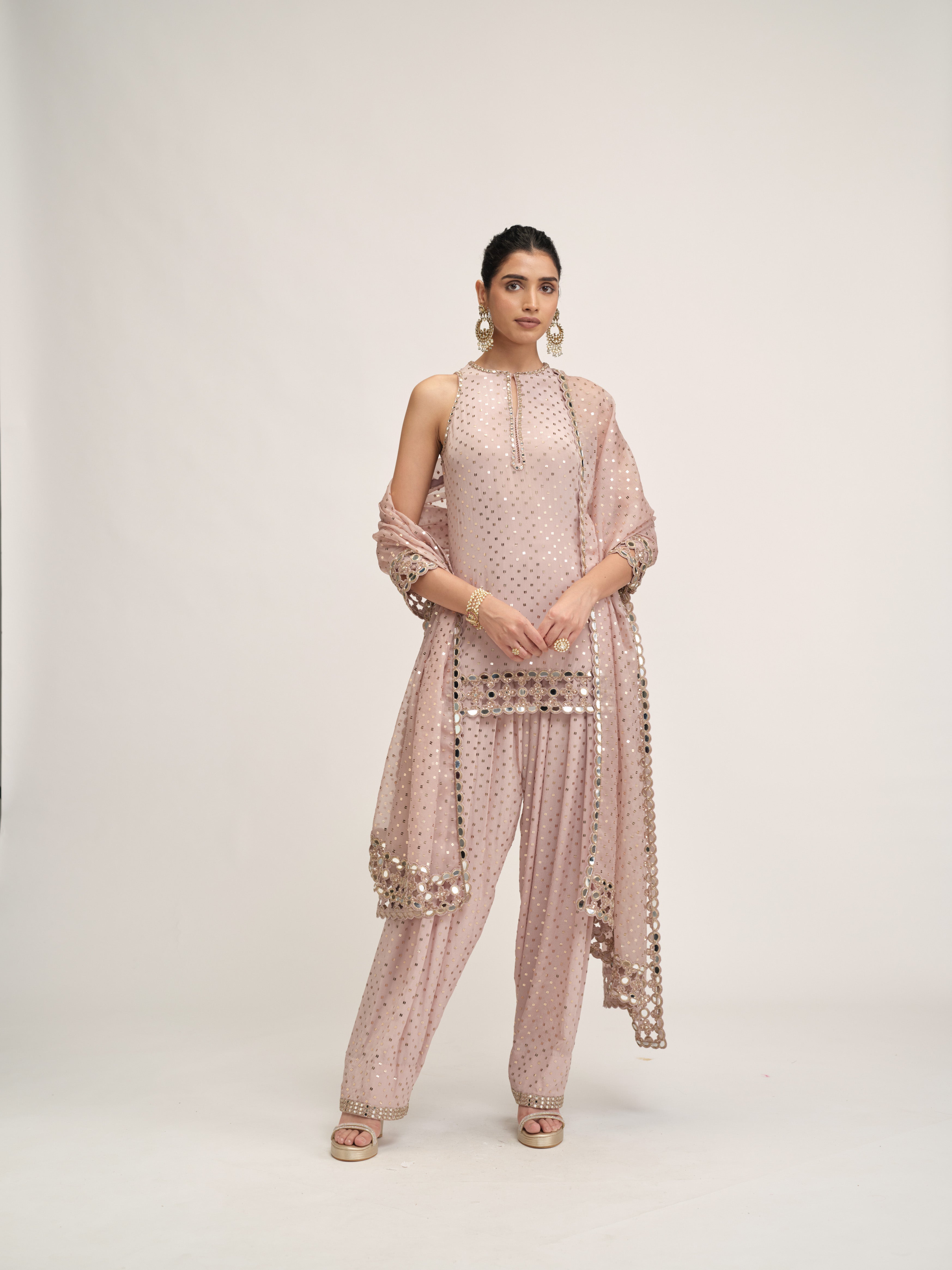 Ash Pink Kurta Salwar Set