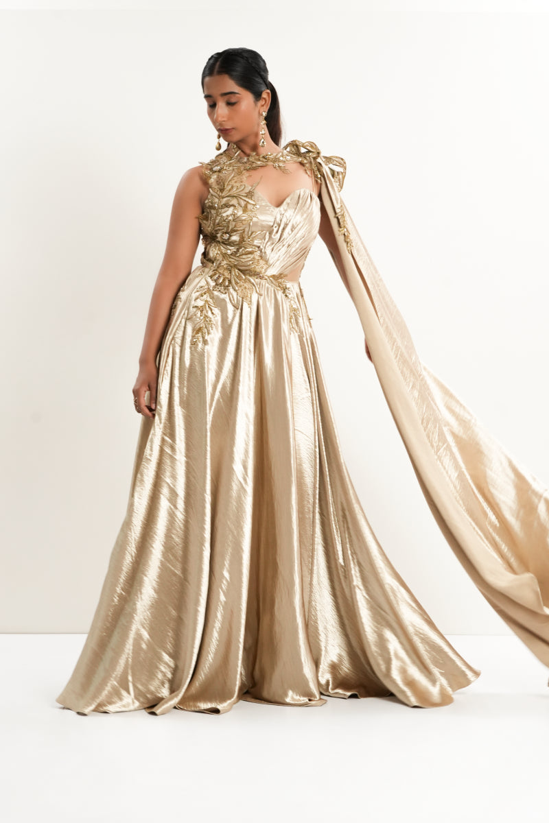 Gold Drape Gown