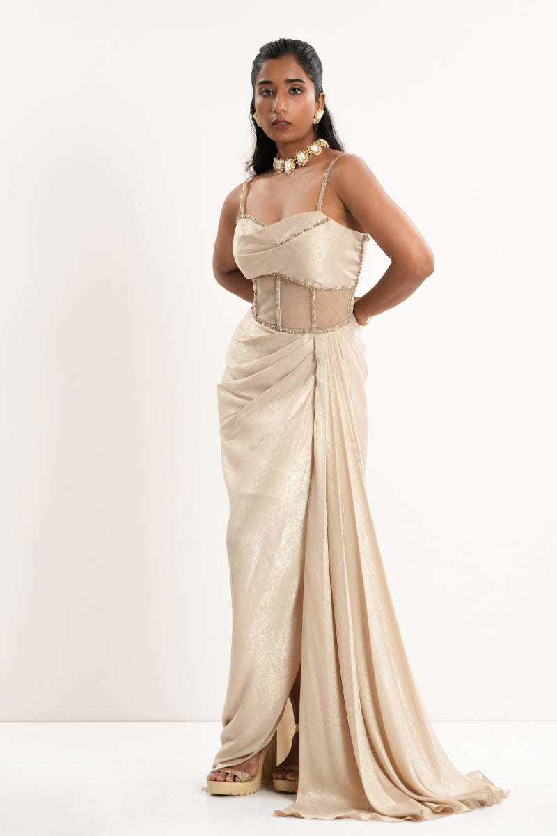 Champion Gold Drape Dress