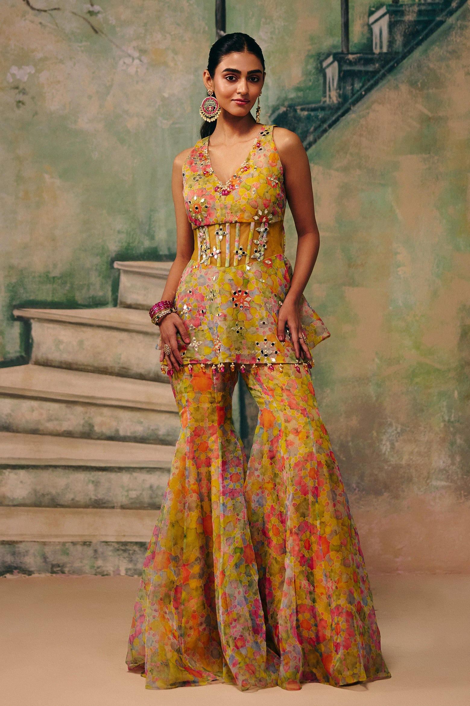 Huzoor Corset Sharara Set (Without Dupatta)