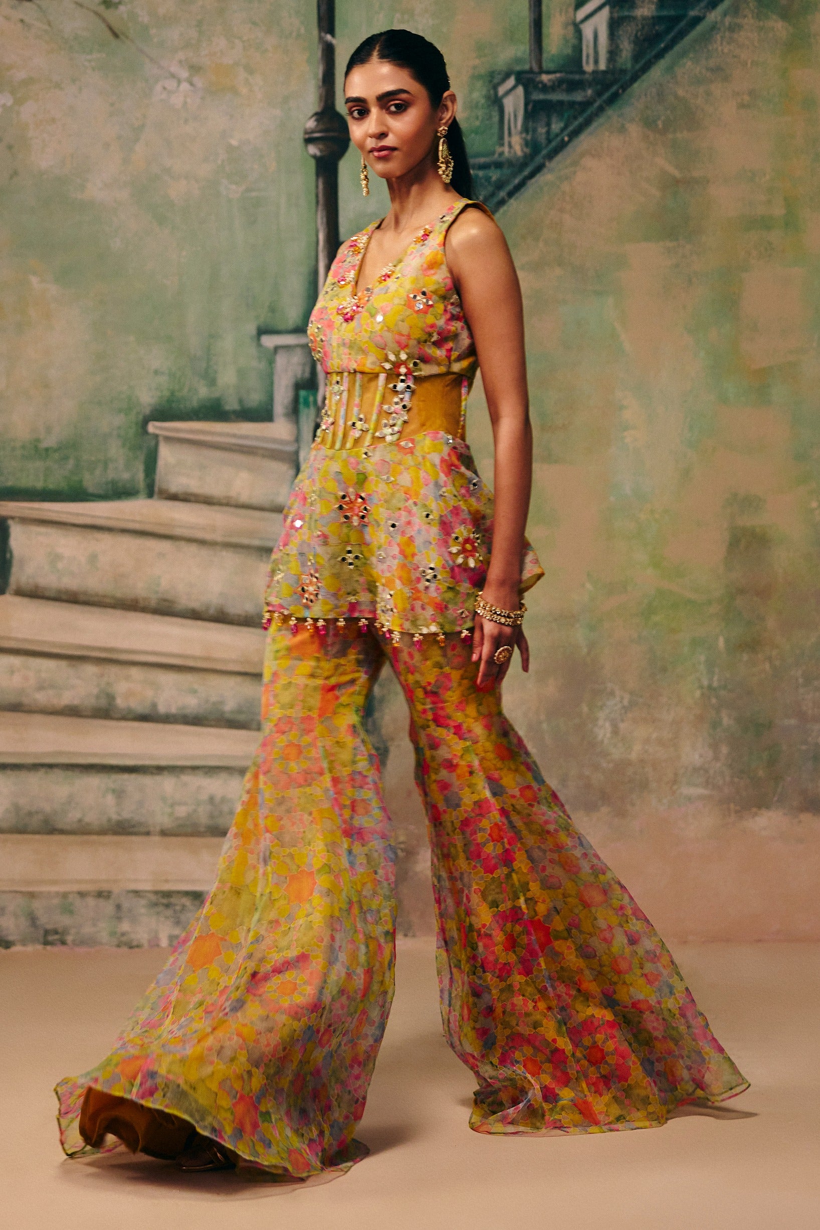 Huzoor Corset Sharara Set (Without Dupatta)