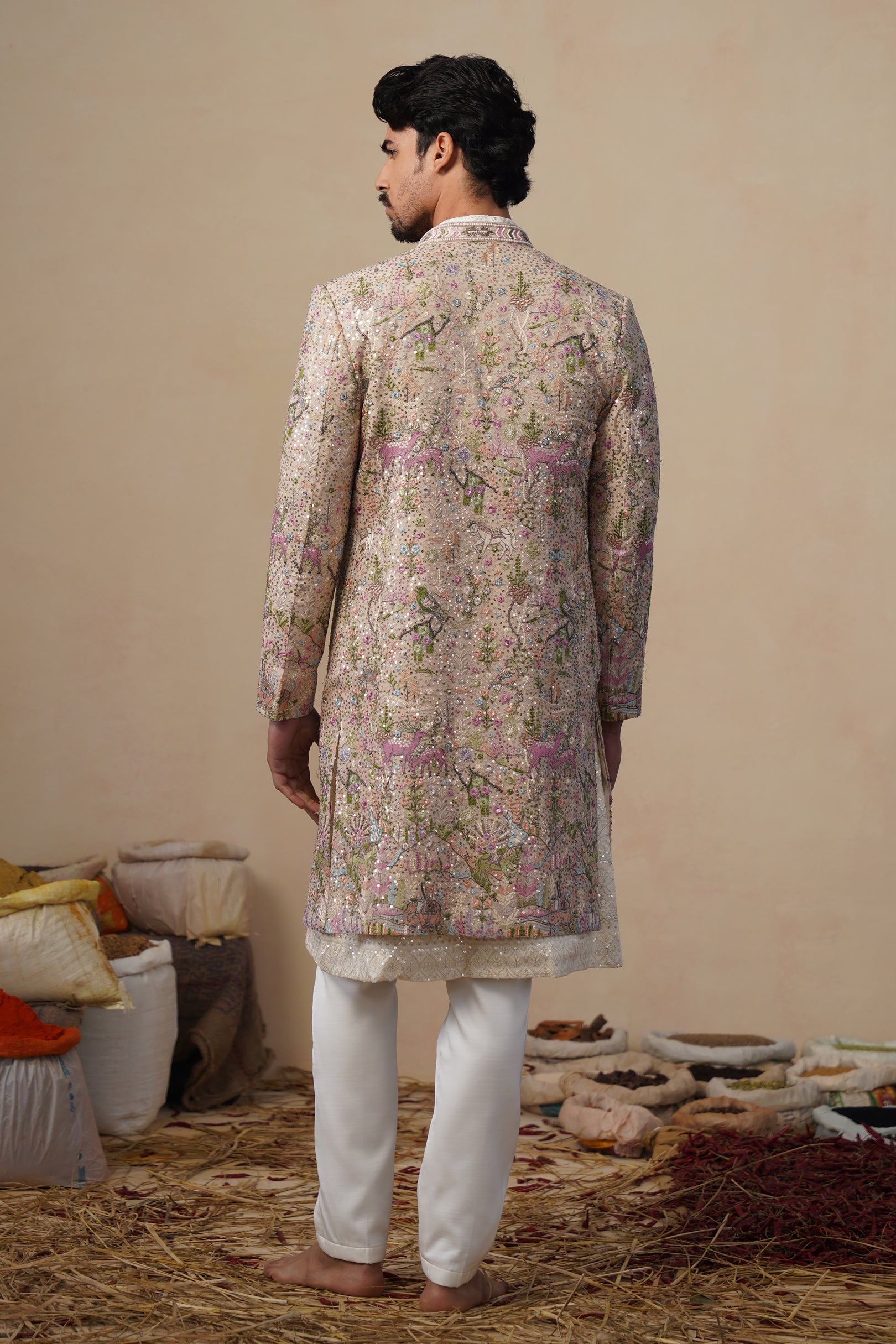 HEERN CHIKU SHERWANI SET
