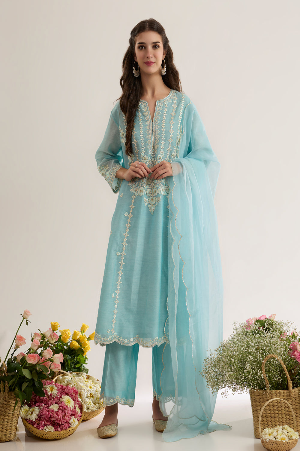 A Line Kurta With Plazo