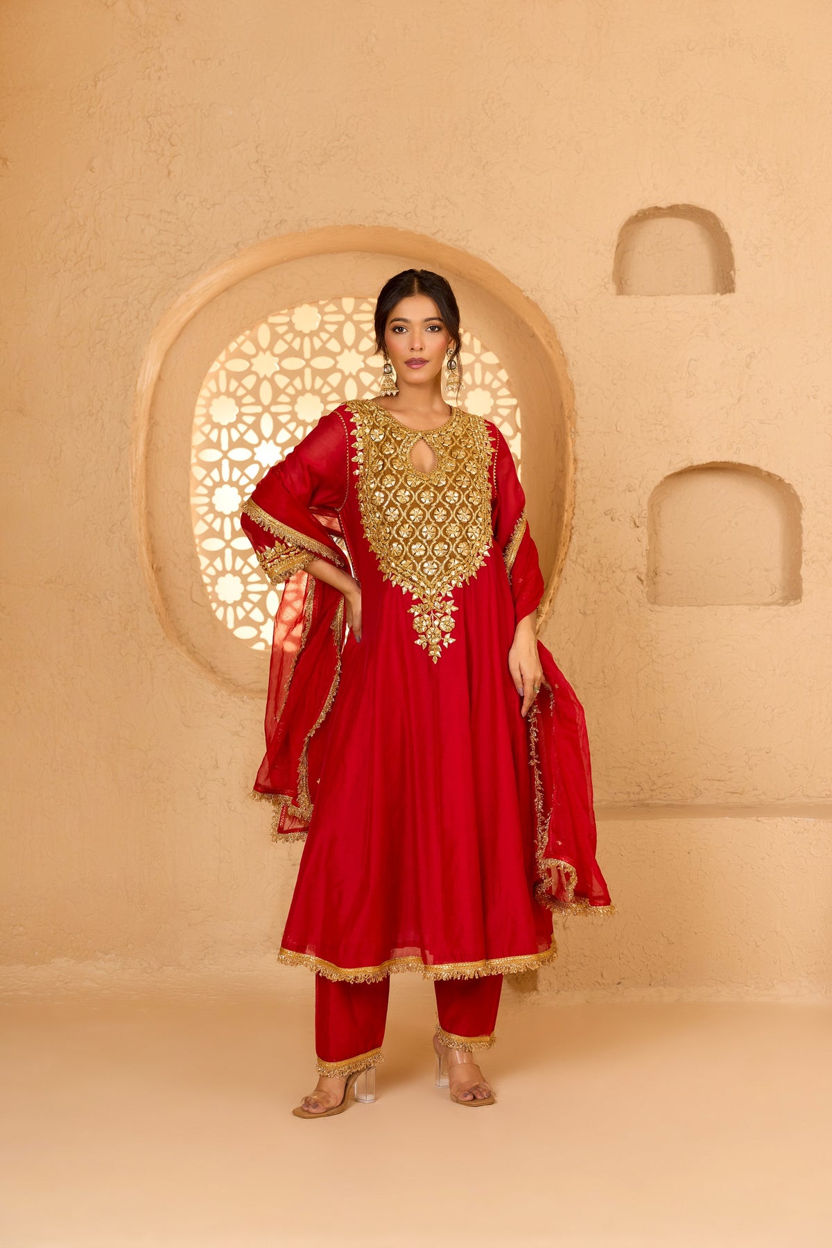 LONG ANARKALI WITH SALWAR AND DUPATTA