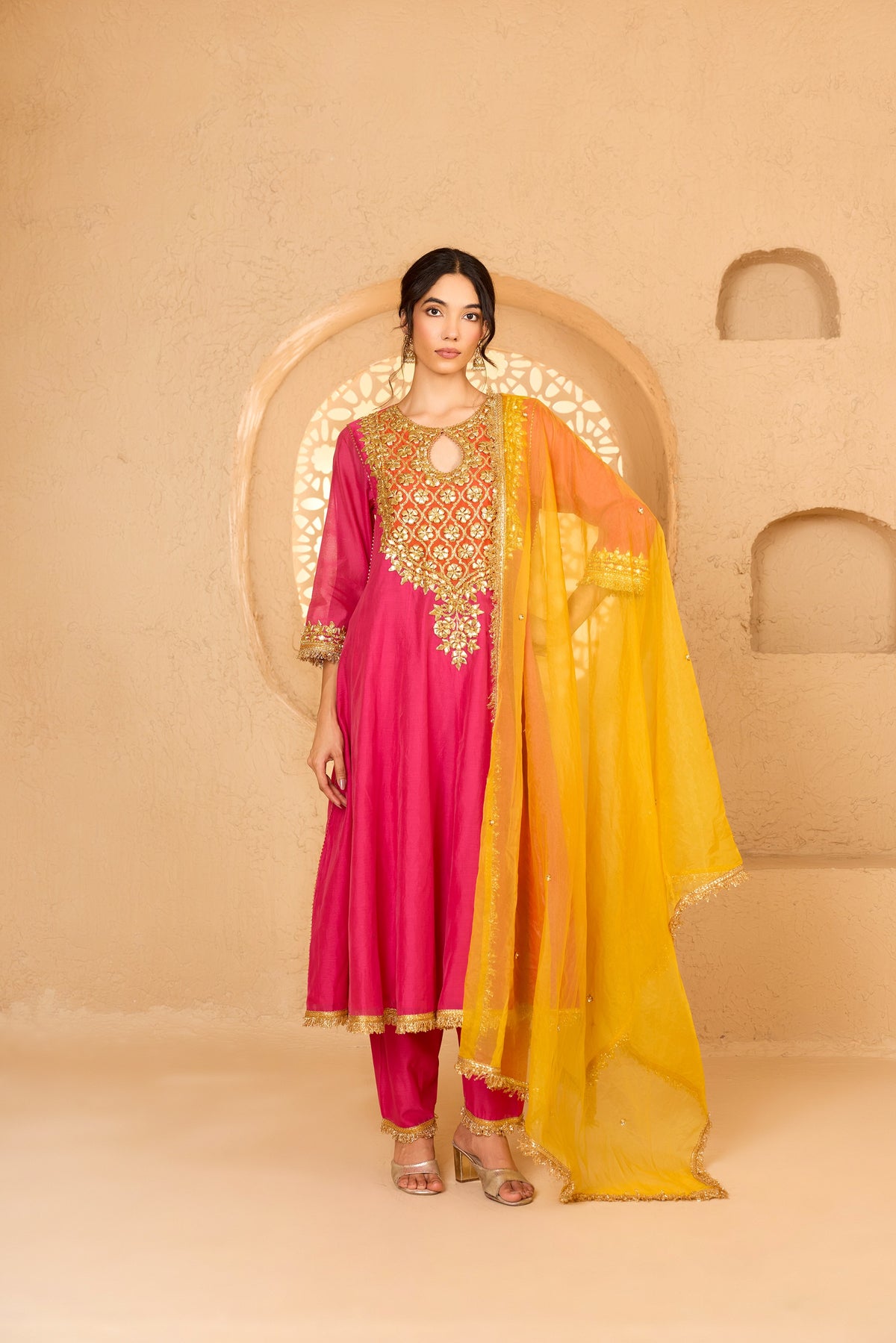 LONG ANARKALI WITH SALWAR AND DUPATTA