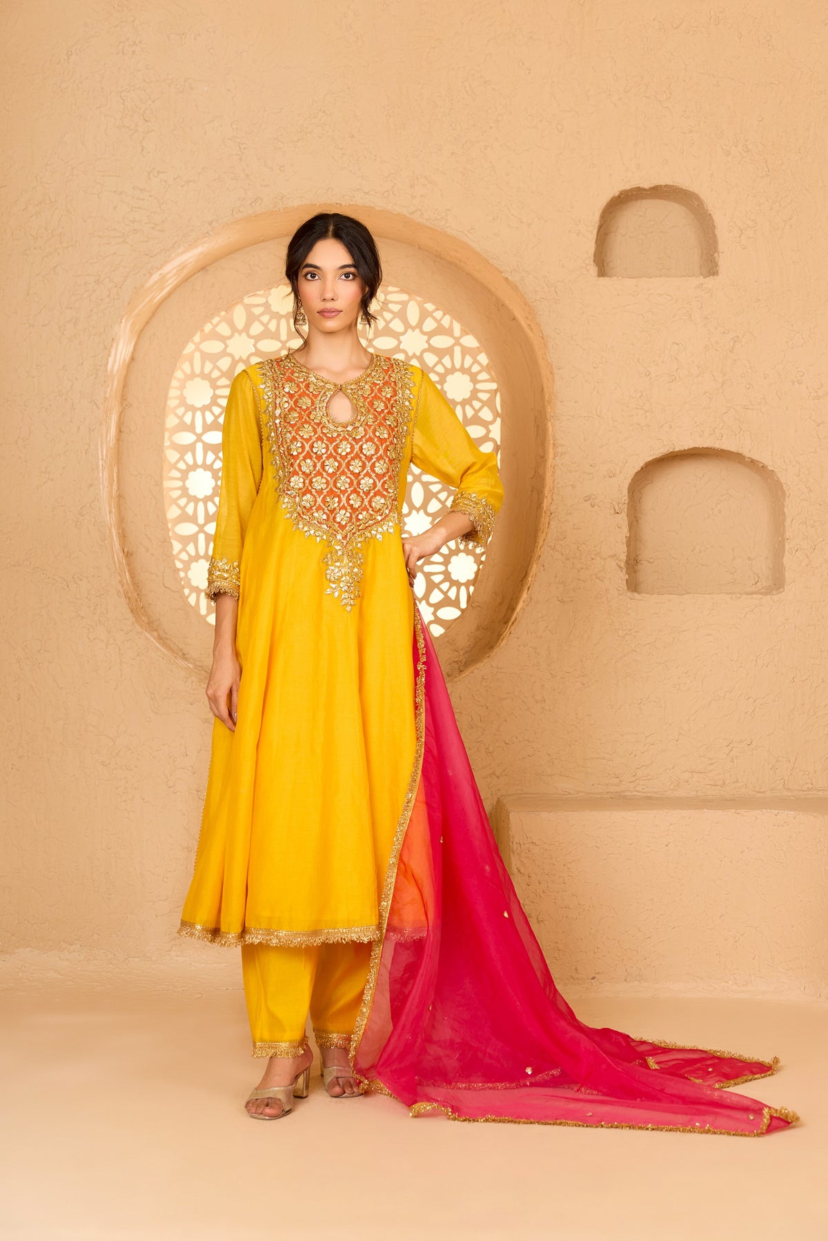 LONG ANARKALI WITH SALWAR AND DUPATTA
