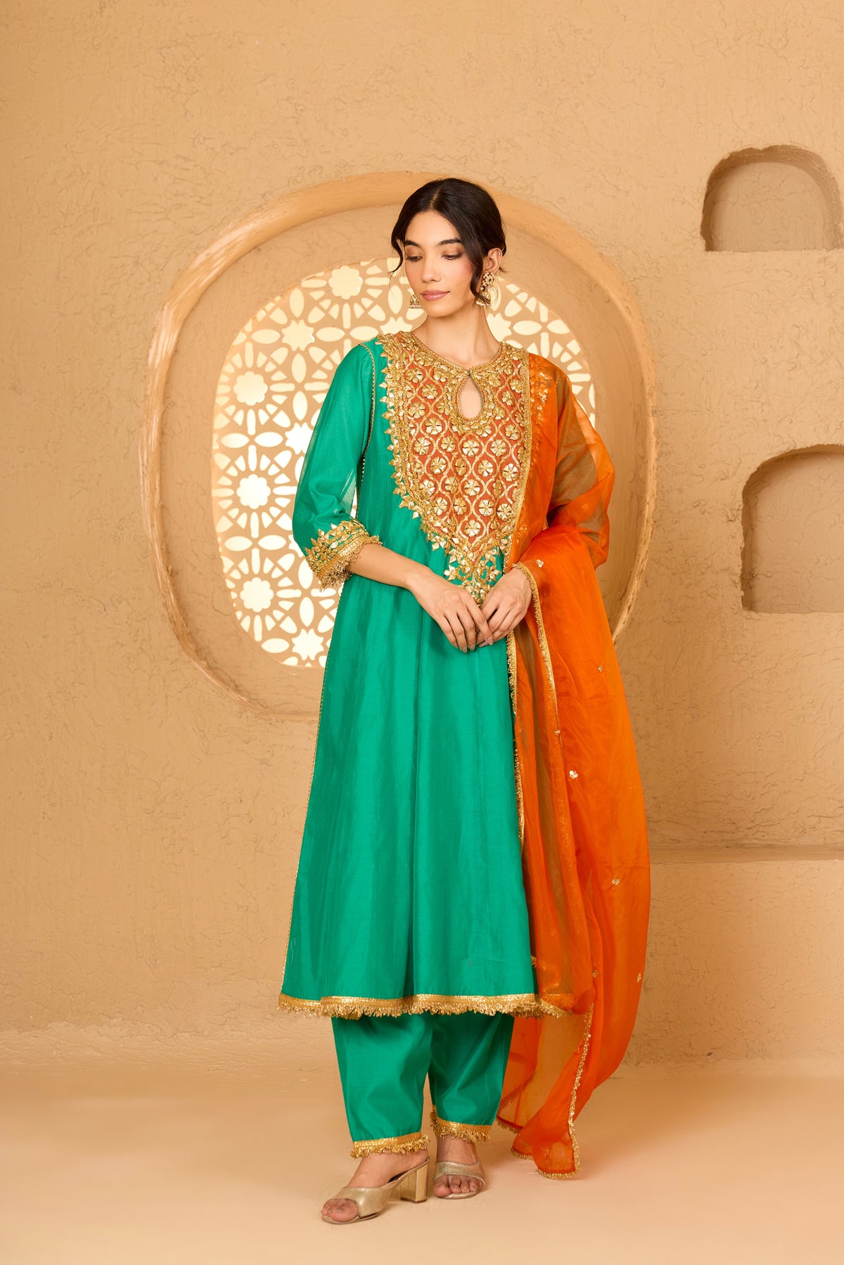 LONG ANARKALI WITH SALWAR AND DUPATTA