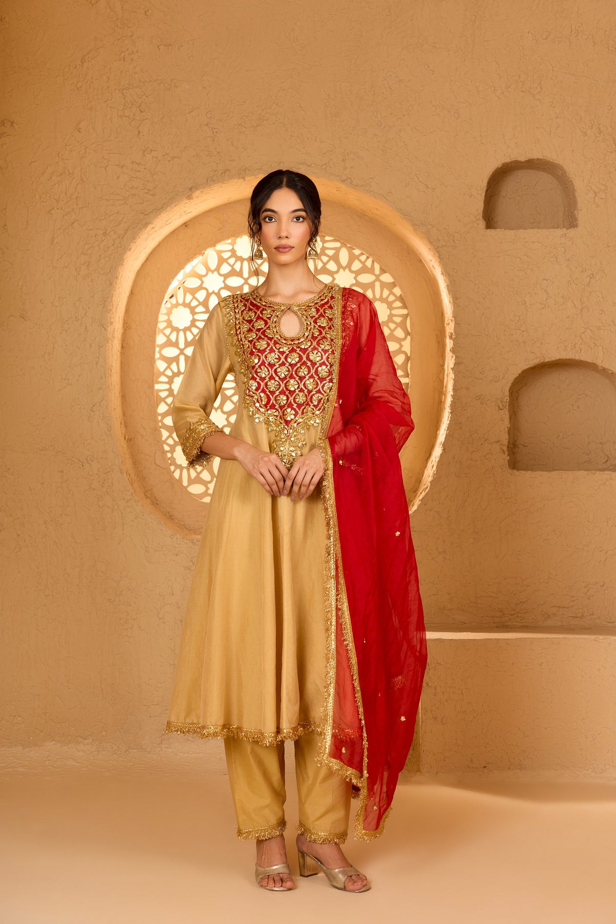 LONG ANARKALI WITH SALWAR AND DUPATTA