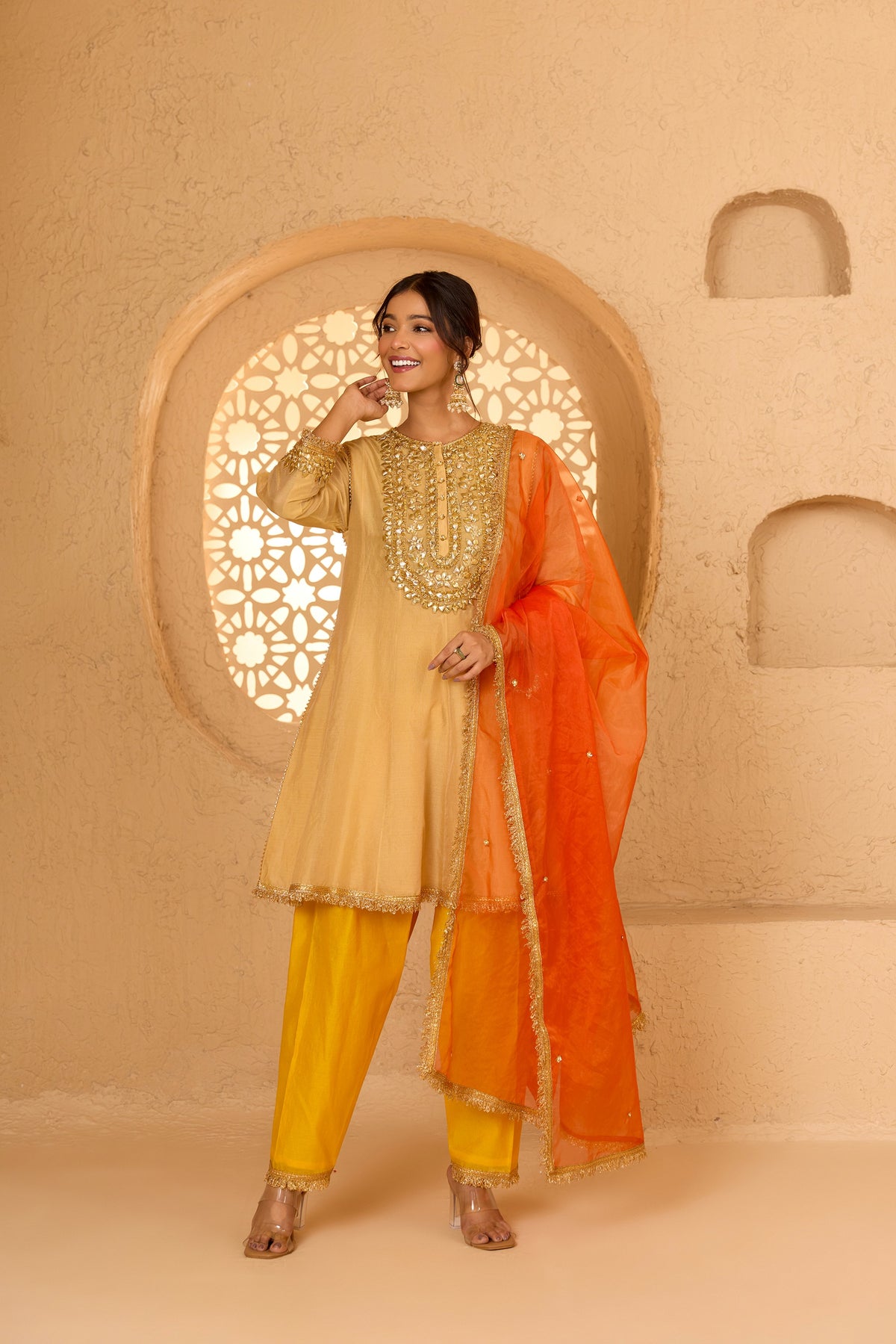 SHORT ANARKALI WITH SALWAR AND DUPATTA