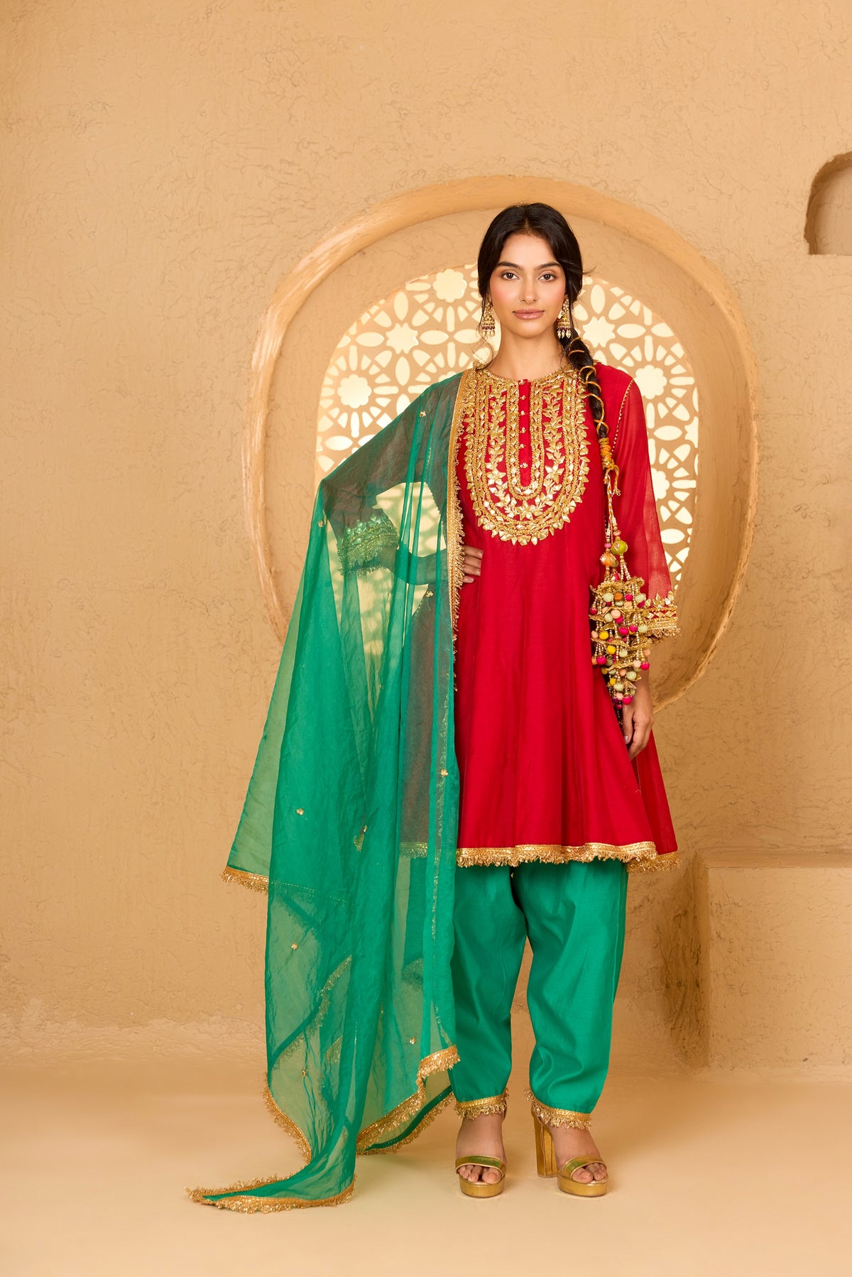 SHORT ANARKALI WITH SALWAR AND DUPATTA
