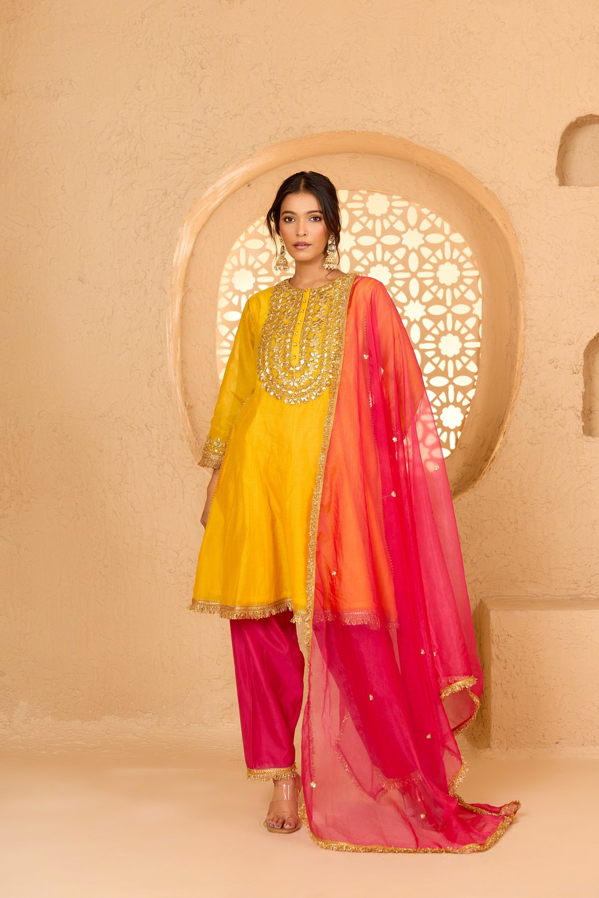 SHORT ANARKALI WITH SALWAR AND DUPATTA
