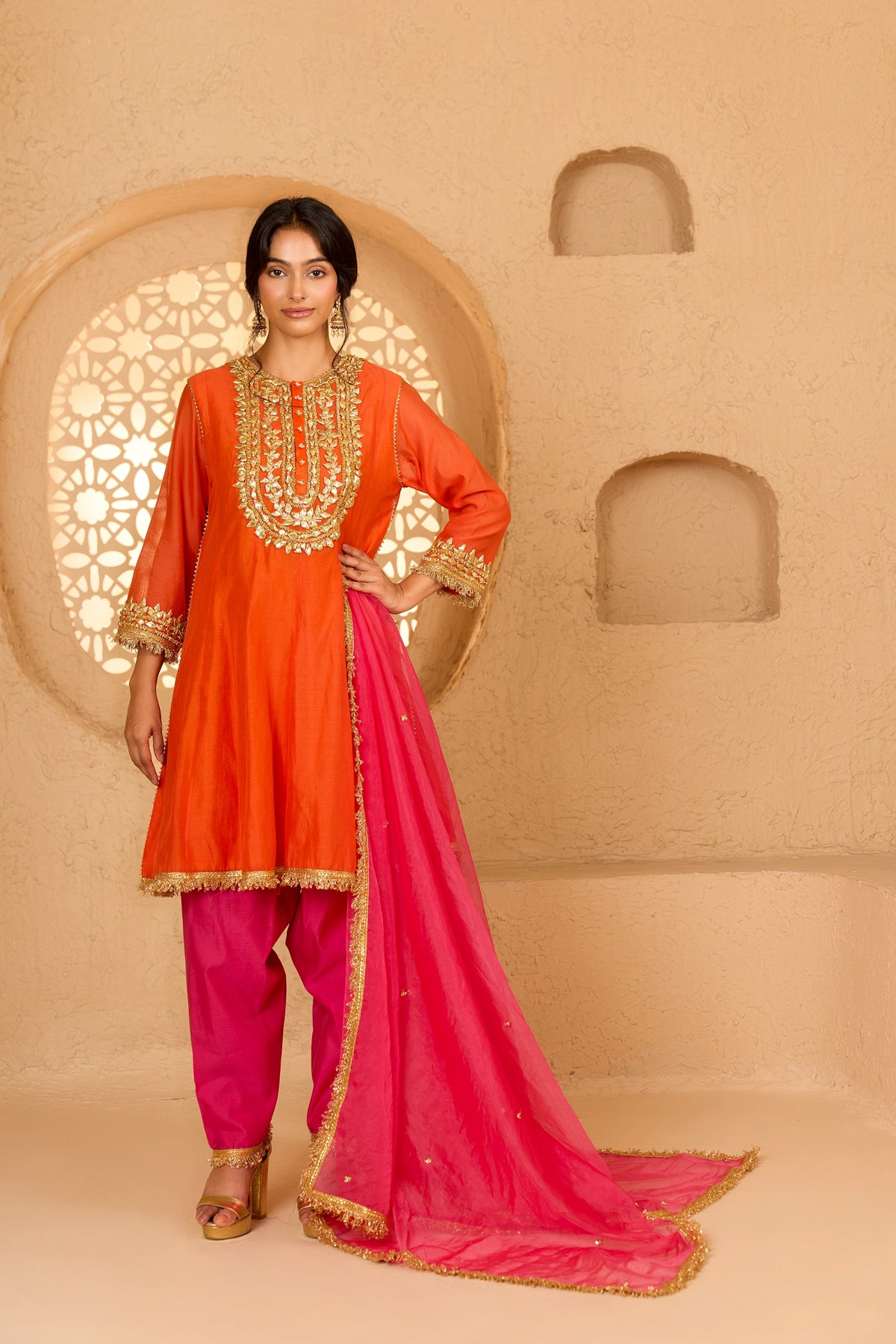 SHORT ANARKALI WITH SALWAR AND DUPATTA