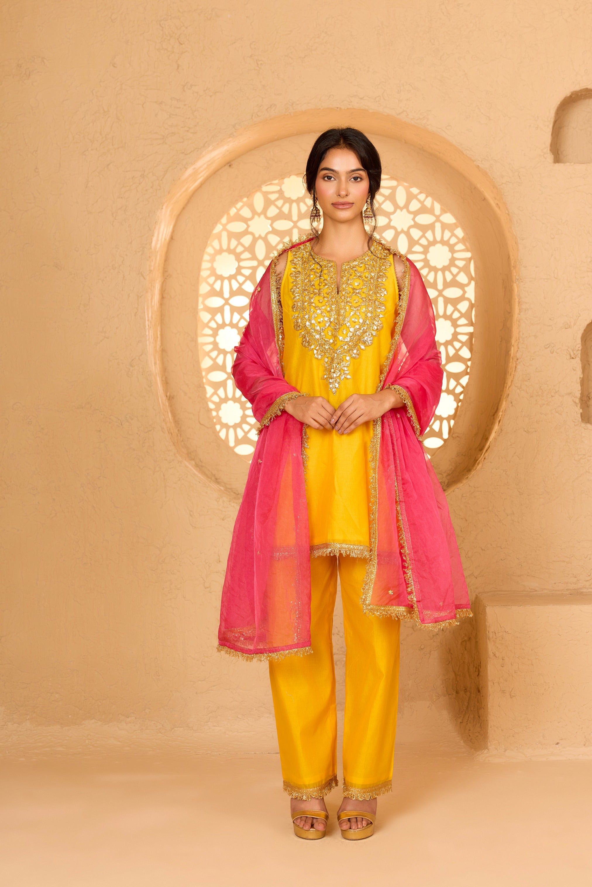 HALTER NECK KURTA WITH PANT AND DUPATTA