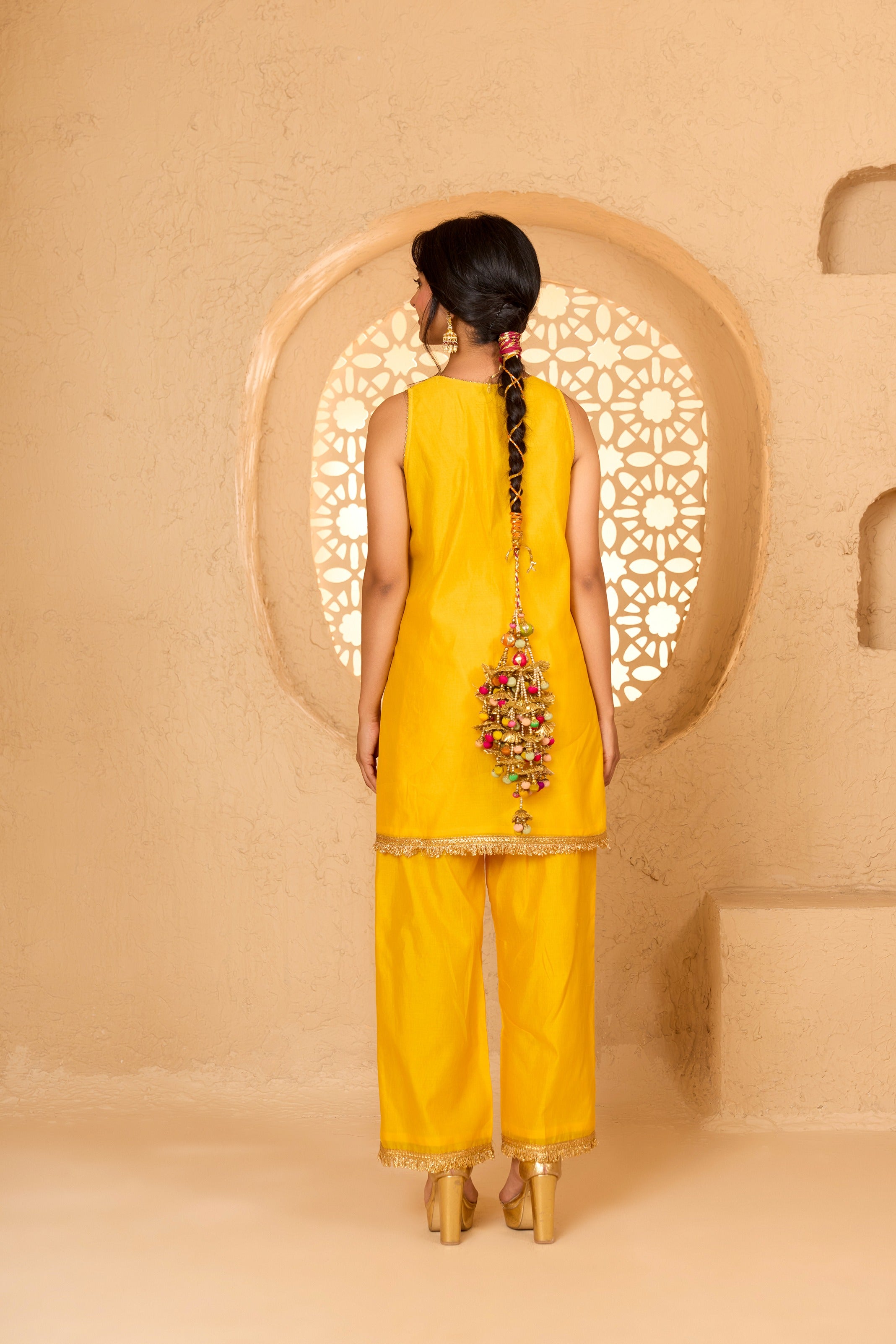 HALTER NECK KURTA WITH PANT AND DUPATTA