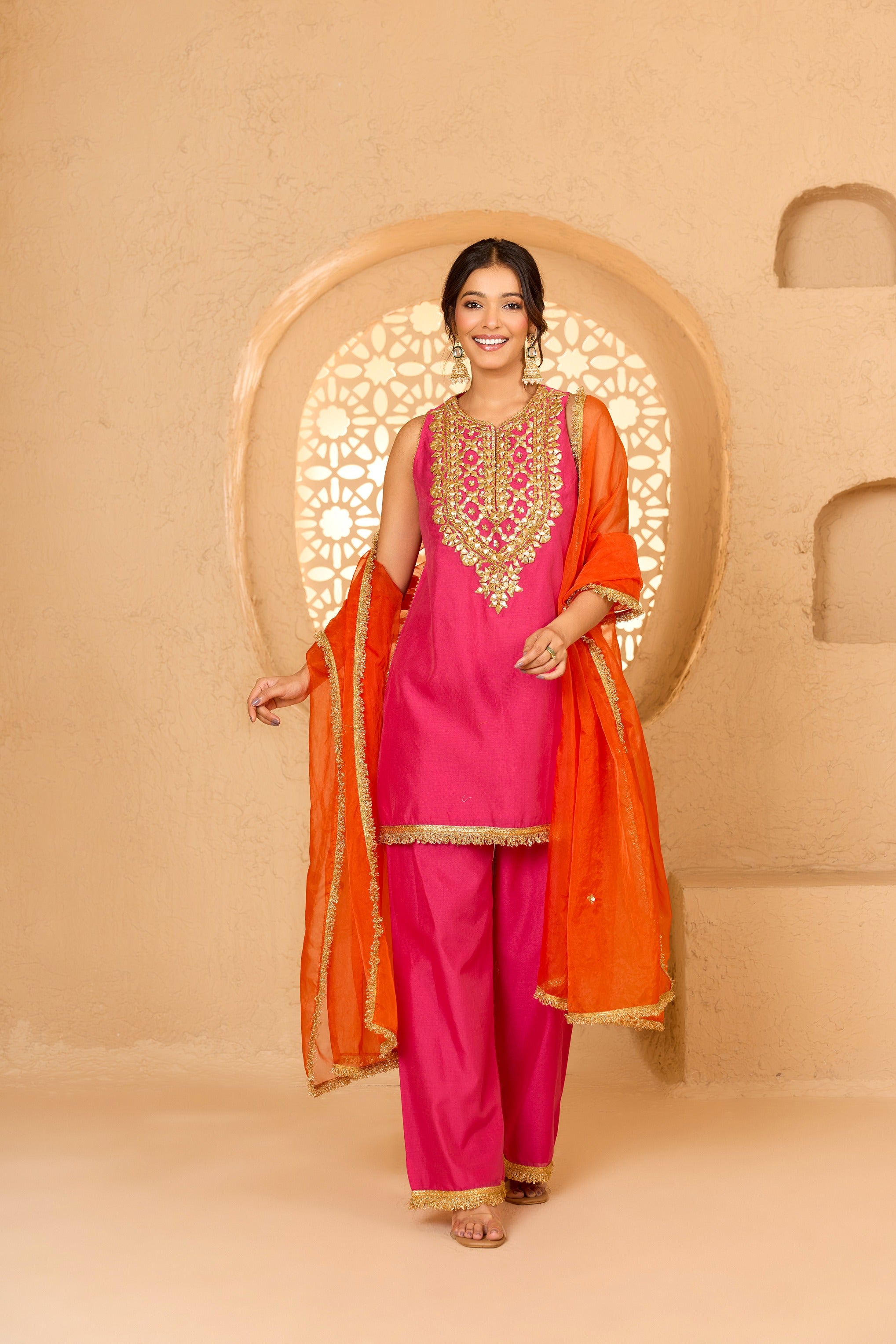 HALTER NECK KURTA WITH PANT AND DUPATTA