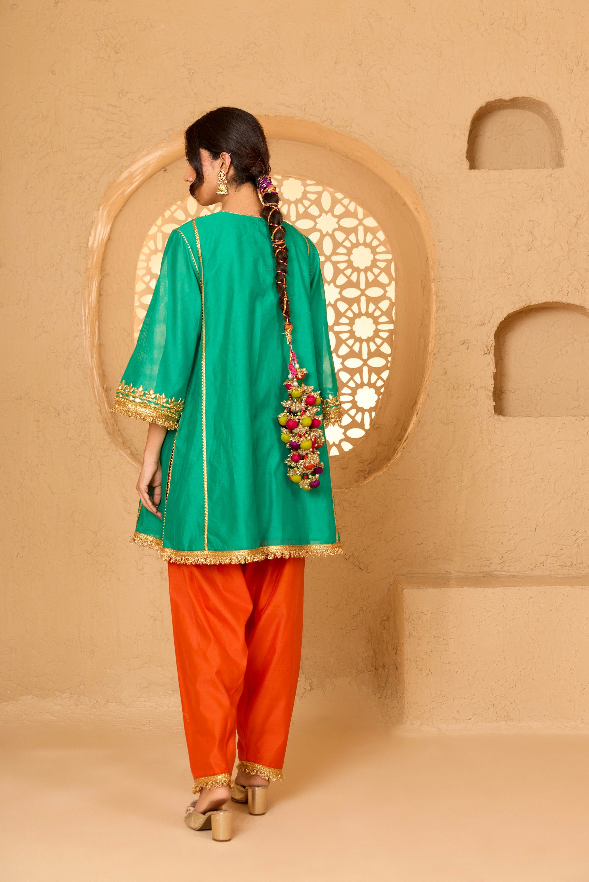 SHORT KURTA WITH SALWAR AND DUPATTA