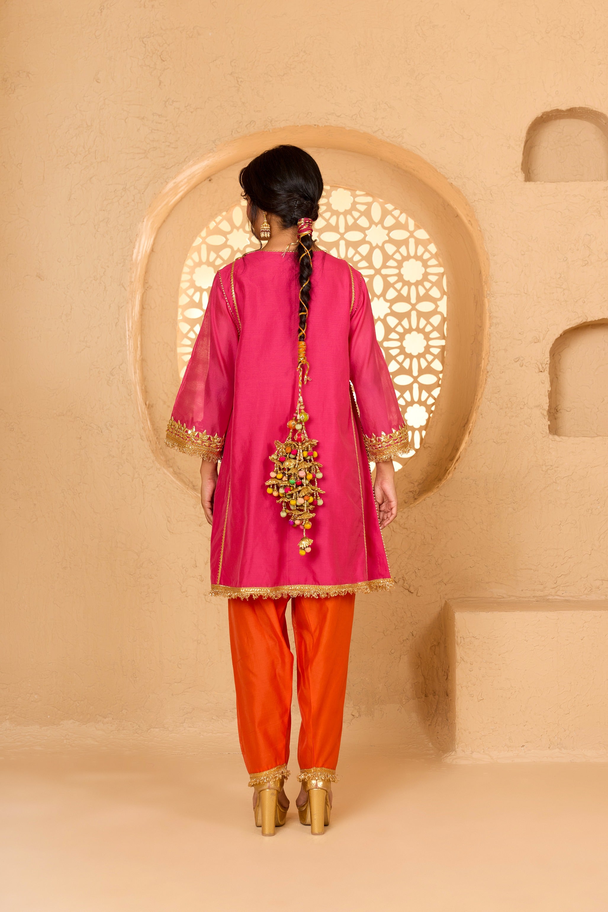 SHORT KURTA WITH SALWAR AND DUPATTA