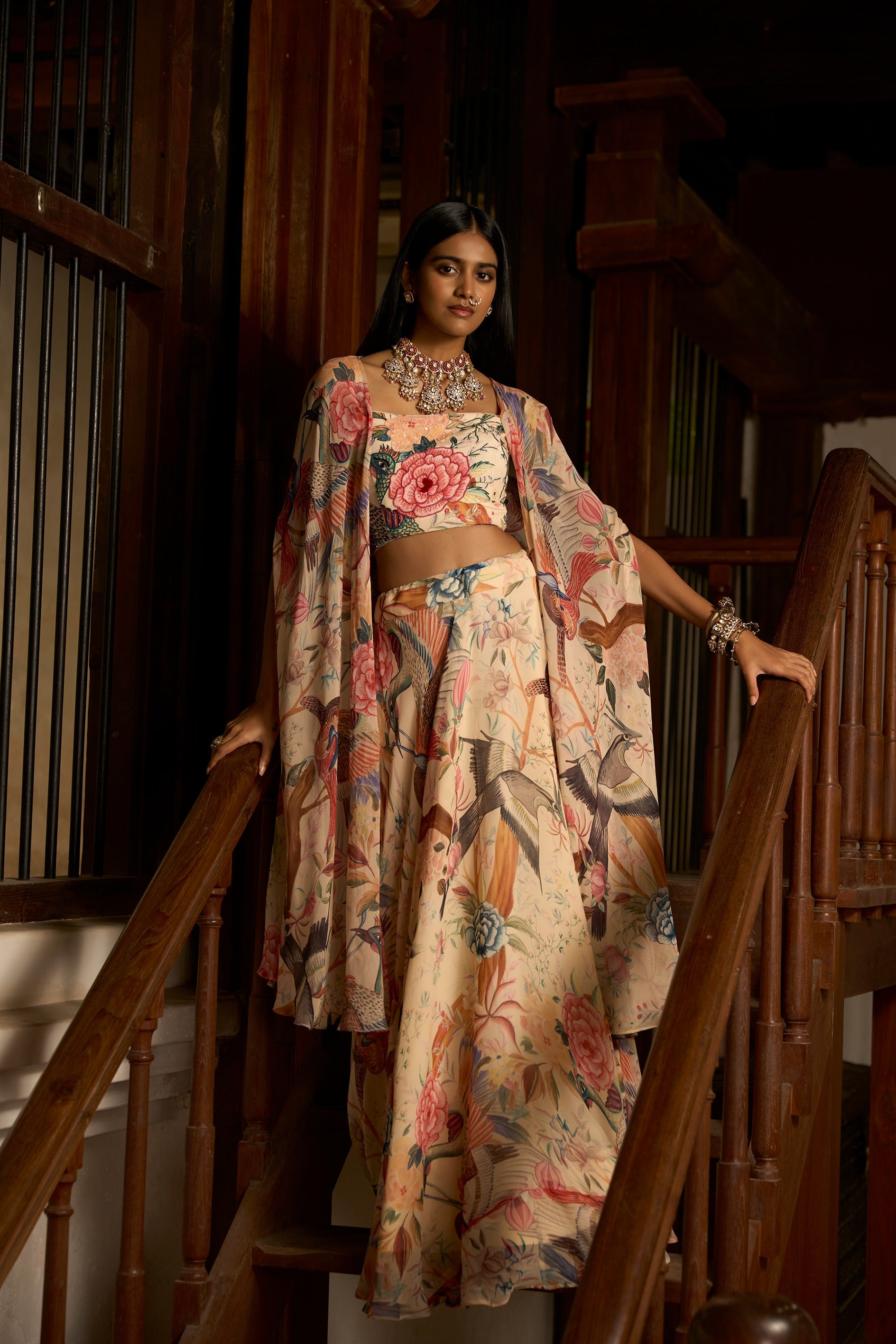 Dior Symphony – Handwork Blouse With Skirt And Flowing Shrug