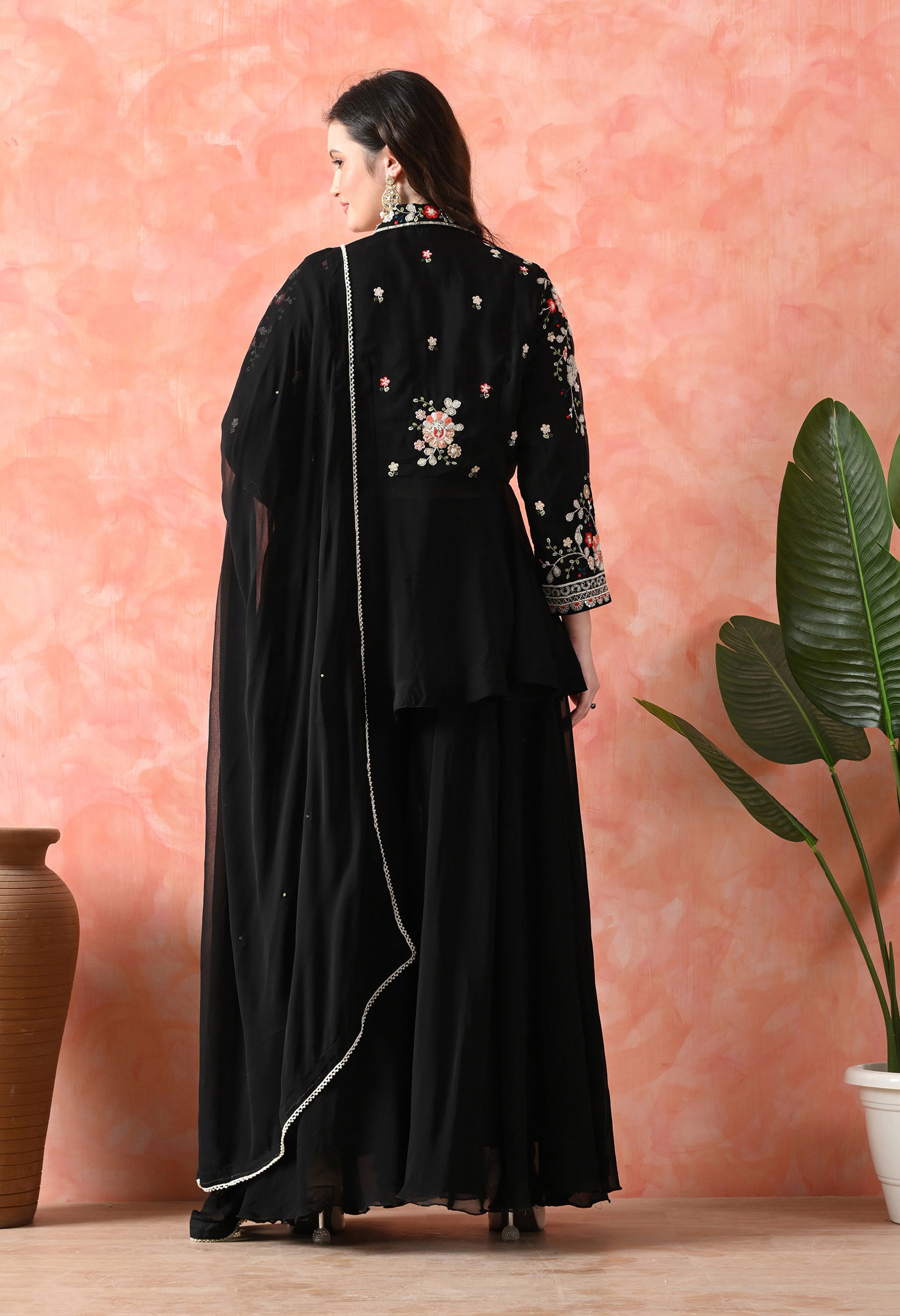 Black Sharara Set