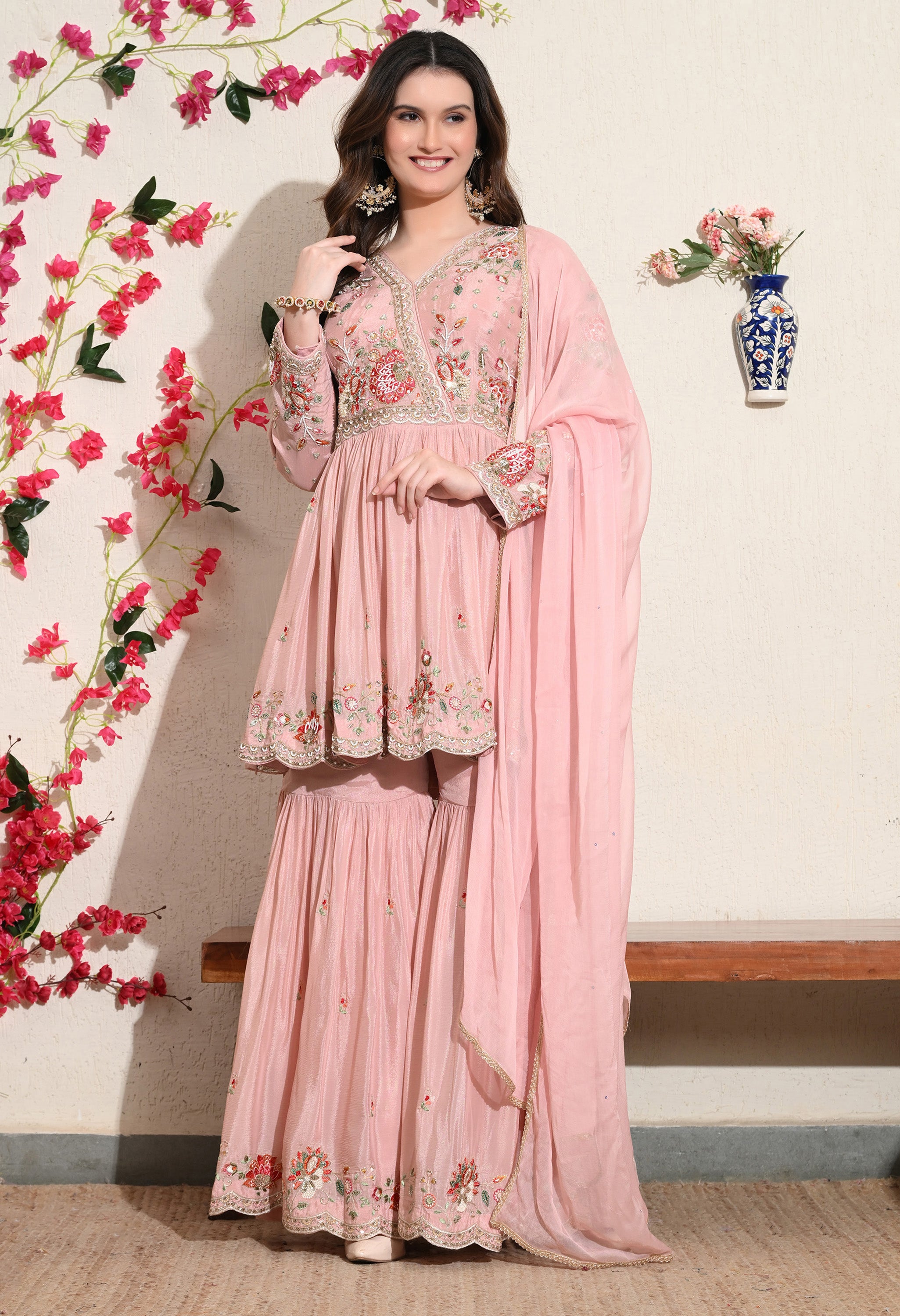 Pink Sharara Set