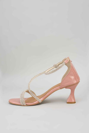 Nude Pink Ananyas Edit Textured Heels Sandals