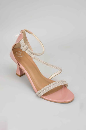 Nude Pink Ananyas Edit Textured Heels Sandals