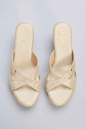 Nude Vegan Leather Wedges