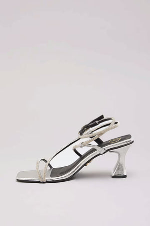 Silver Berry Pro Heels for Women – Open Toe with Buckle Closure