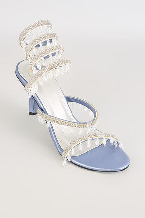 Glitz Mettalic Blue Spring Heel