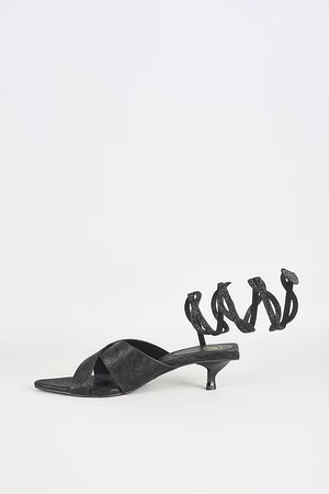 Black Twister Spring Kitten Heel