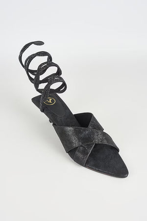 Black Twister Spring Kitten Heel