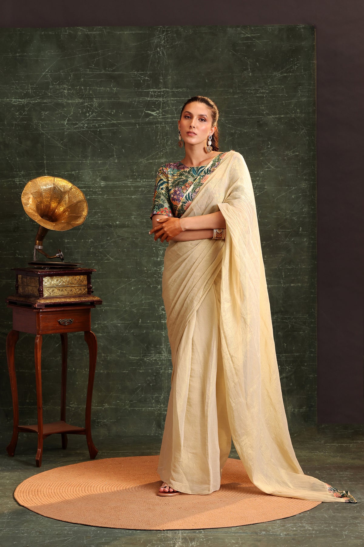 Kaira Embellished Pre-Stitched Saree Set