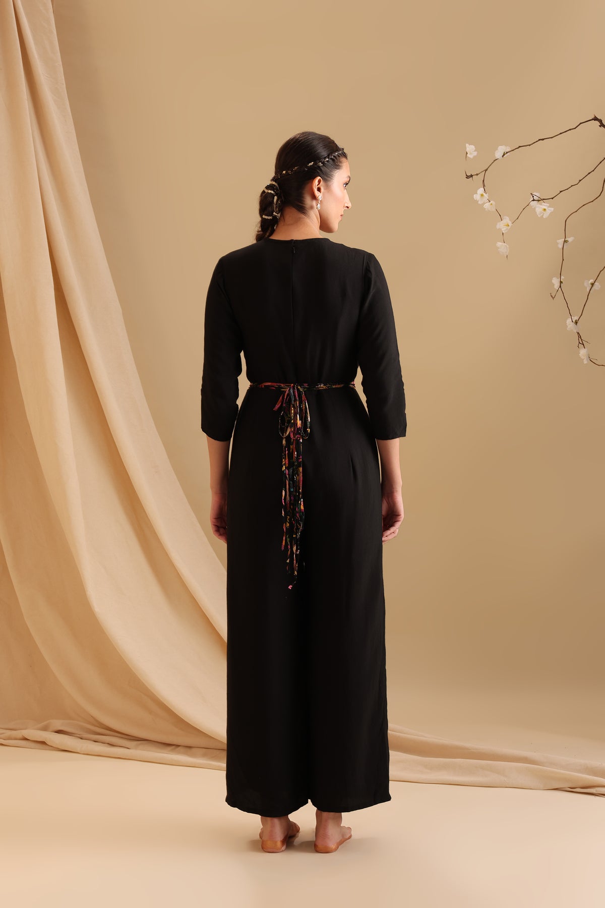 Aarani Applique Overlap Jumpsuit With Belt