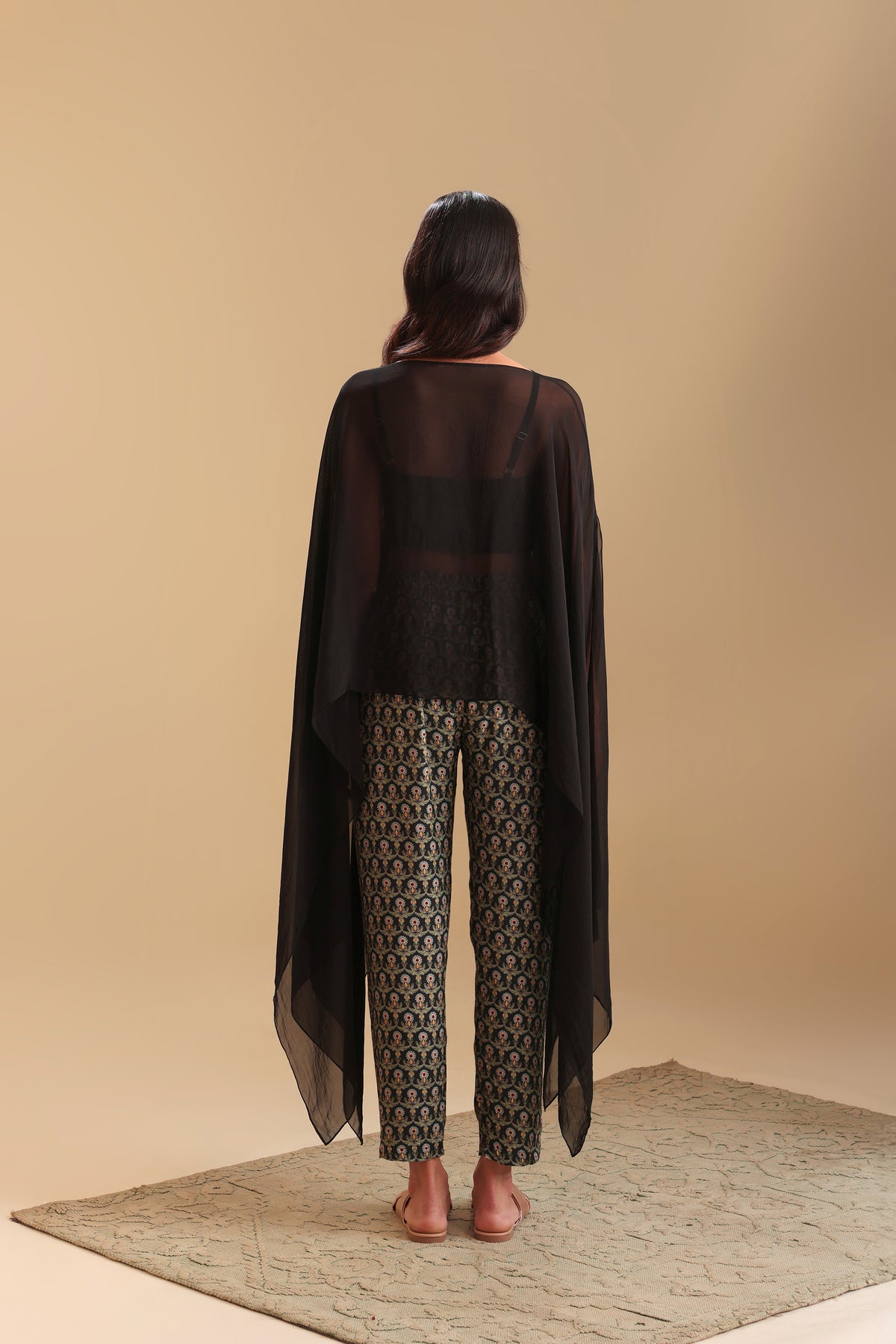 Eraya Printed Jumpsuit With Cape
