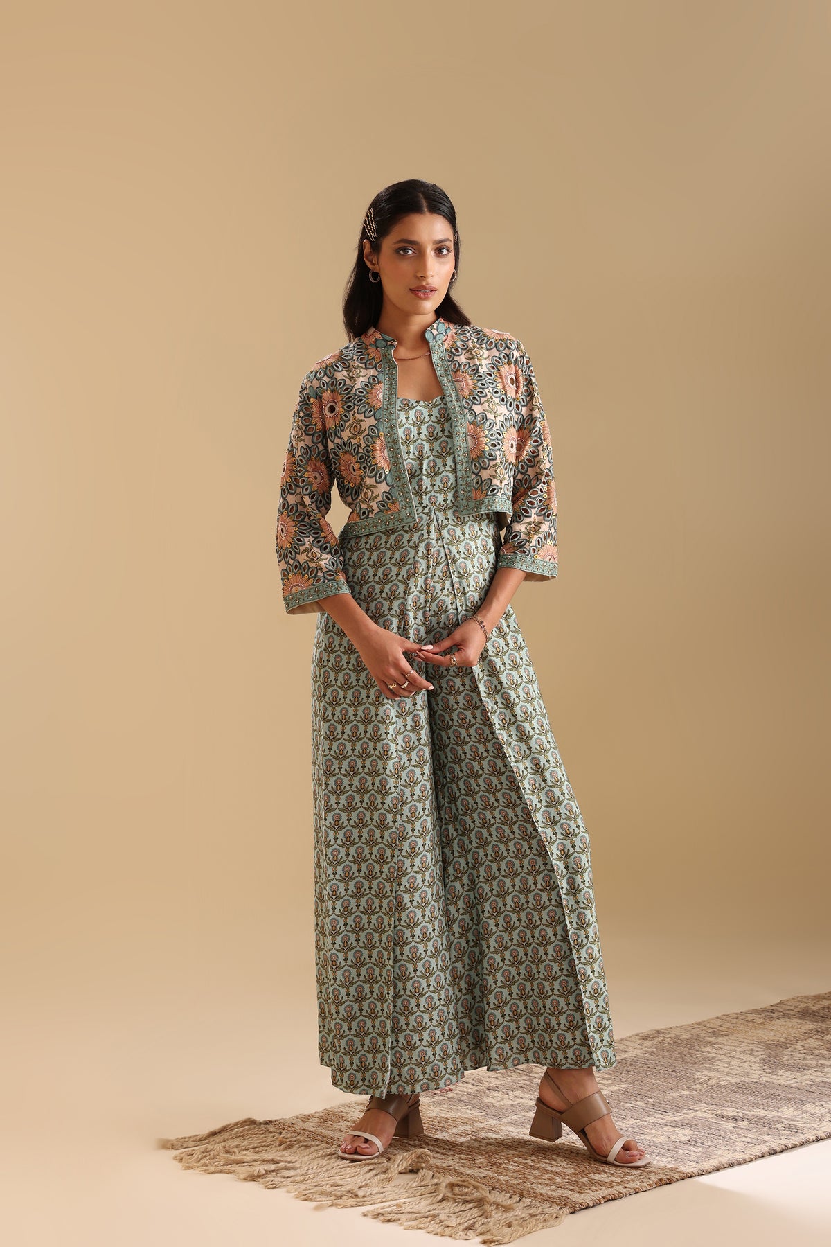 Eraya Emblished Jumpsuit Set