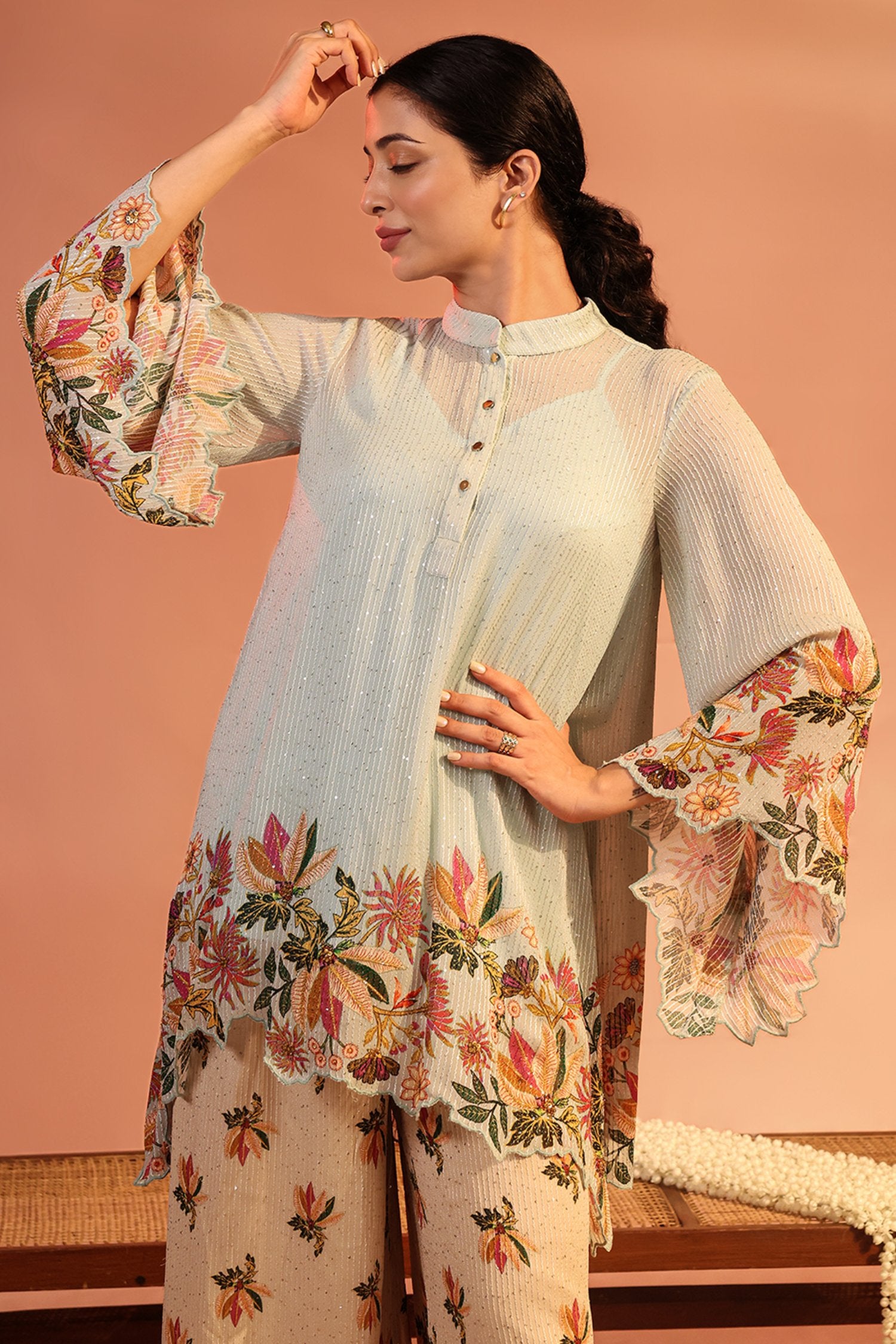 Aarani Asymmetric Sequin co-ord set